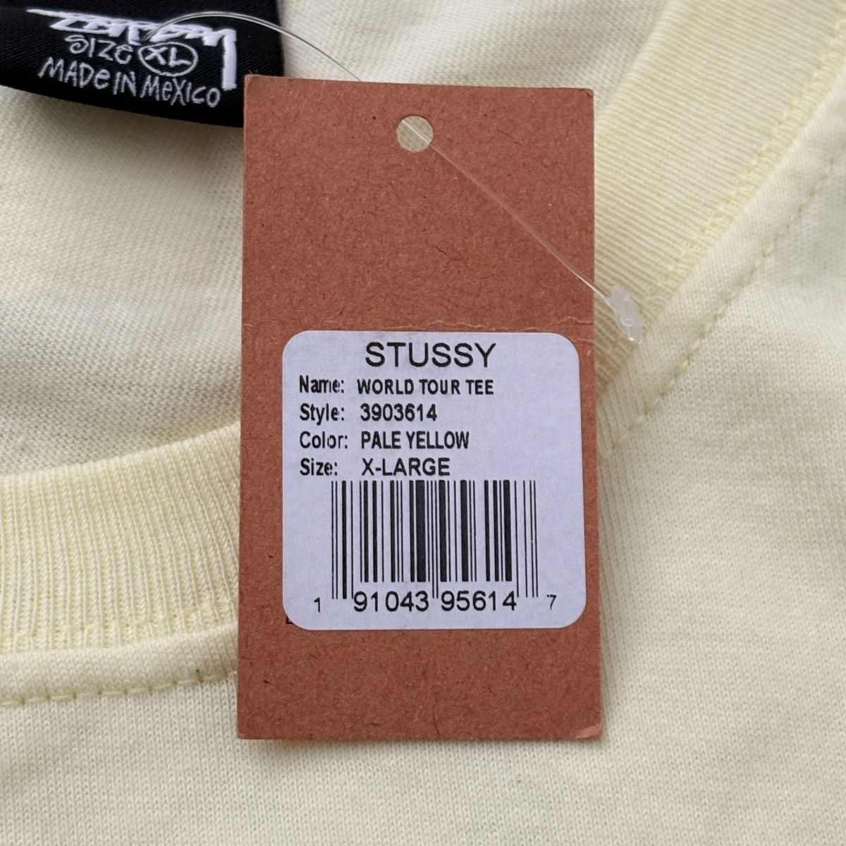 Stussy Stussy XL Pale Yellow World Tour Tee NWT Size US XL / EU 56 / 4 - 3 Thumbnail