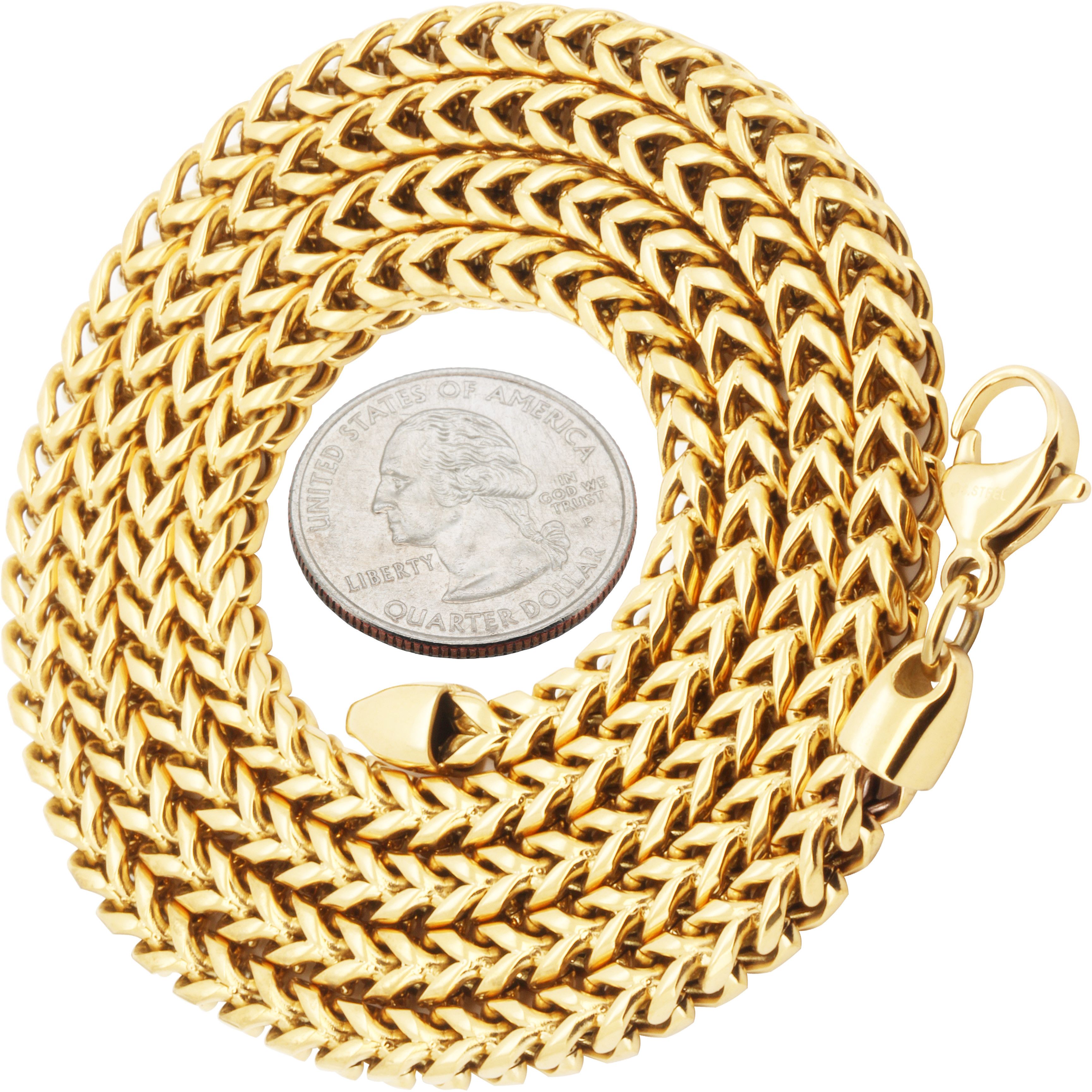 Other 316L Stainless Steel 18k GP 5mm Franco Chain Necklace 24” Size ONE SIZE - 2 Thumbnail