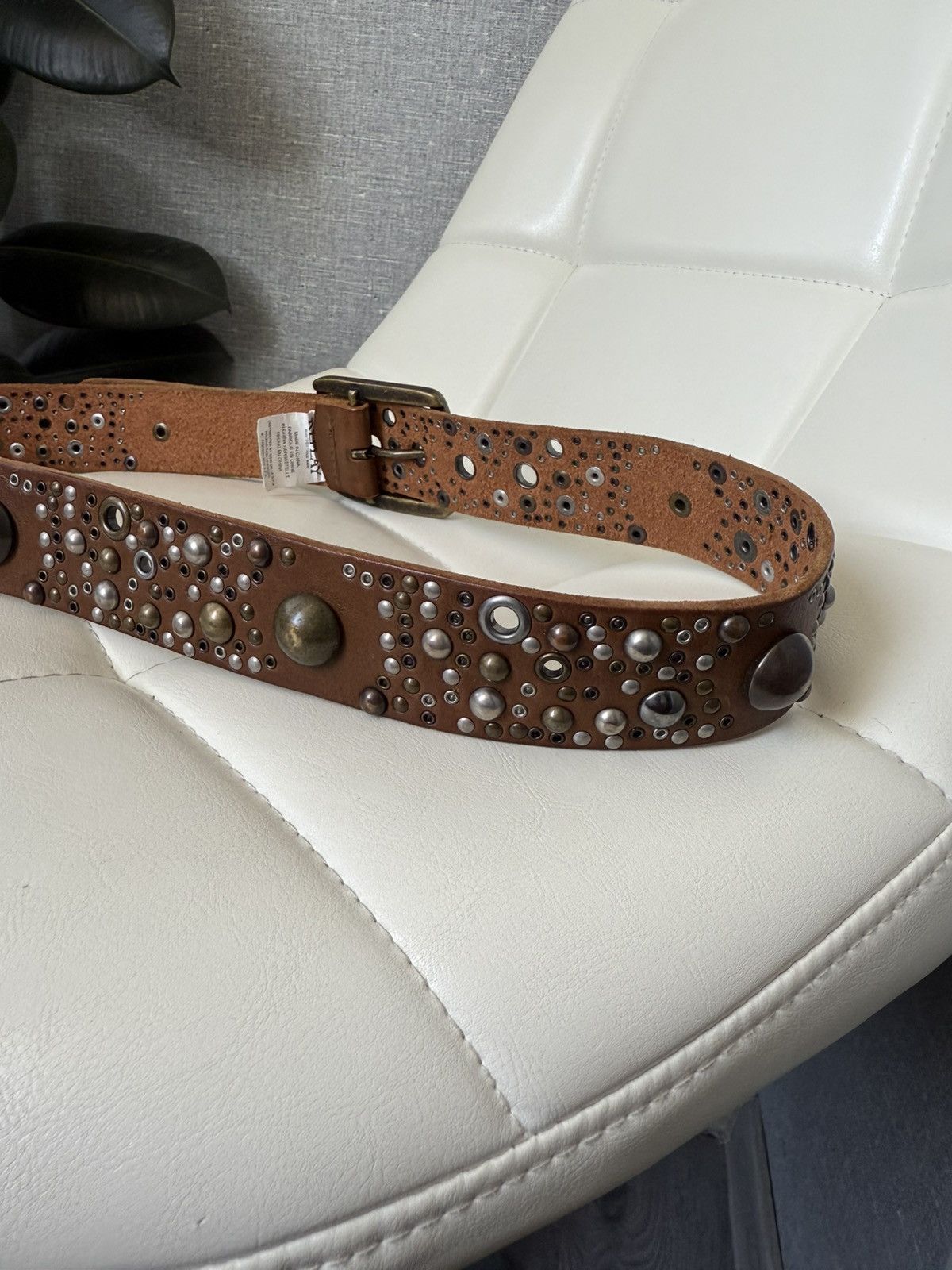 Replay Replay Brown Leather Belt Studs Rivets Western Vintage Style Size ONE SIZE - 6 Thumbnail