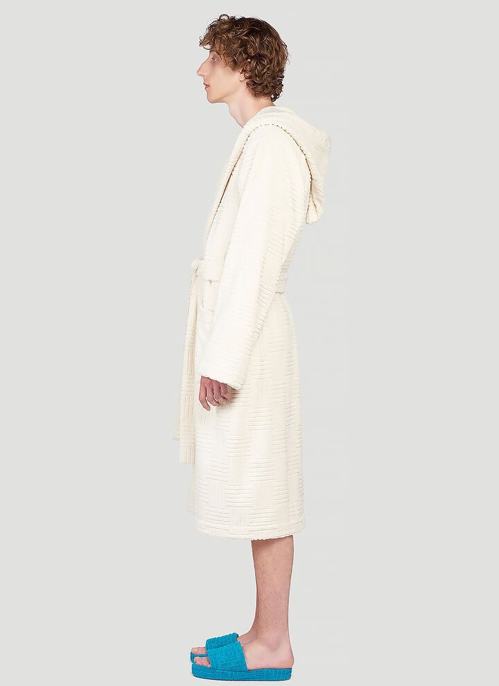 Bottega Veneta o1loc1c0424 656097 Cotton Bathrobe in White Size US L / EU 52-54 / 3 - 3 Thumbnail