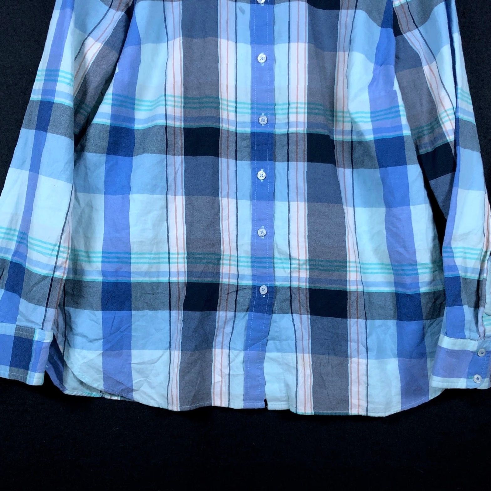Talbots Talbots Womens Shirt Blue Multi Plaid Collared Button-Down 100% Cotton M Size M / US 6-8 / IT 42-44 - 3 Thumbnail
