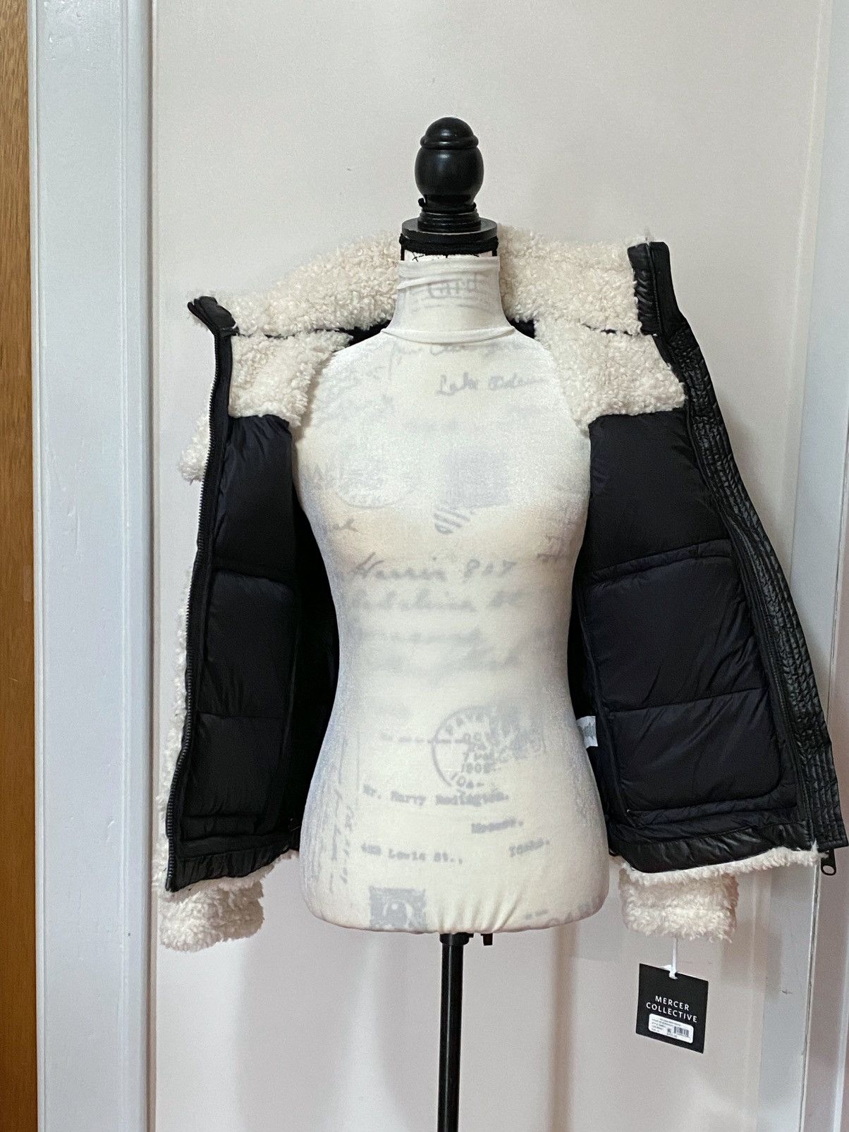 Mercer Collective Dana Mixed-Media Hooded Down Coat size XS