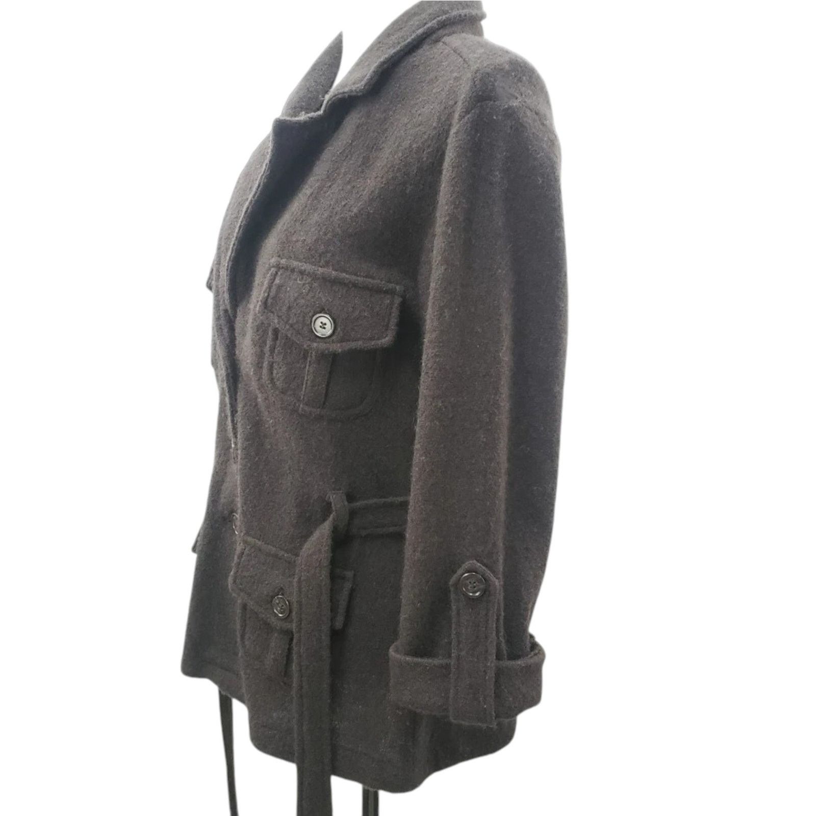 Vintage David Brooks 100% Wool Jacket Belted Button up Pockets M Size M / US 6-8 / IT 42-44 - 4 Thumbnail