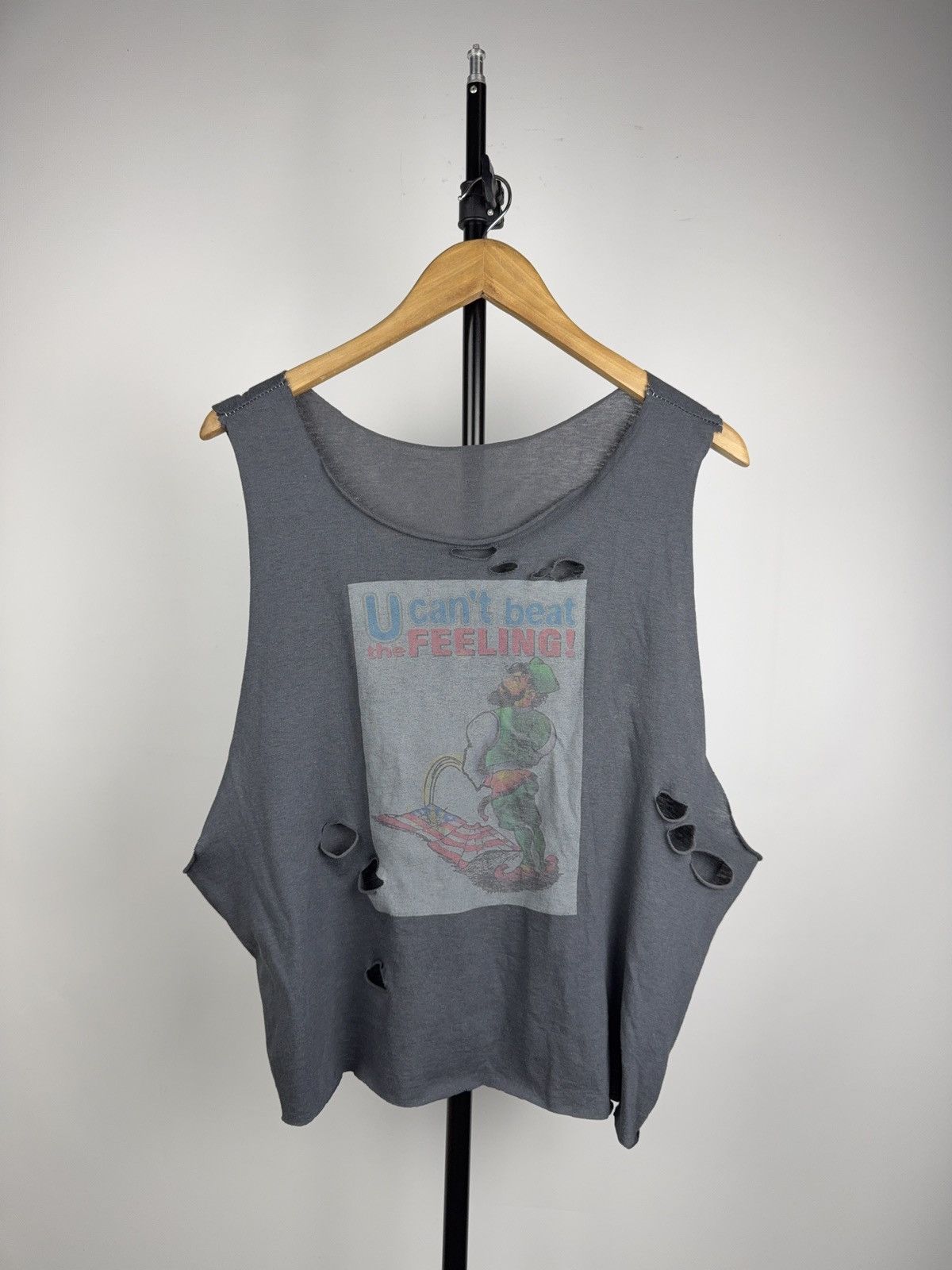 Vintage USA Protest Punk Distressed Faded Cropped Tank top Size US S / EU 44-46 / 1 - 1 Thumbnail