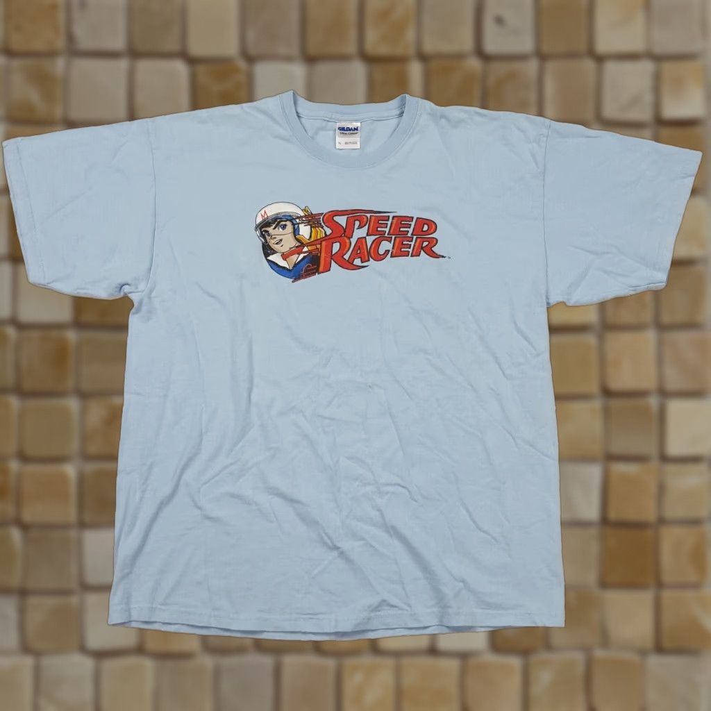 Gildan VINTAGE Speed Racer Cartoon T-Shirt Men XL Blue 90s Anime Retro Graphic Print Size US XL / EU 56 / 4 - 1 Thumbnail