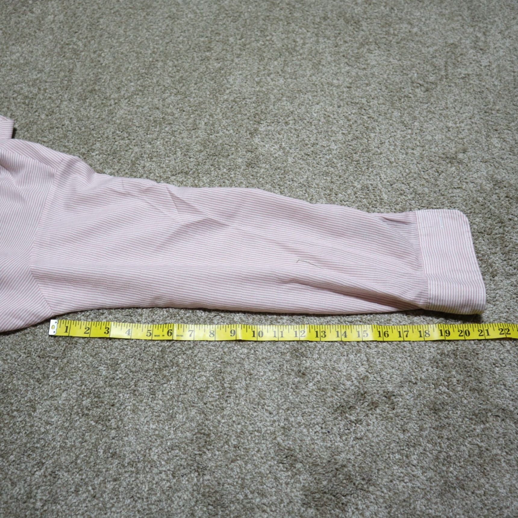 Van Heusen Vintage Van Heusen Dress Shirt Men 16 Red Striped Oxford Business Casual Regular Size 42R - 7 Thumbnail