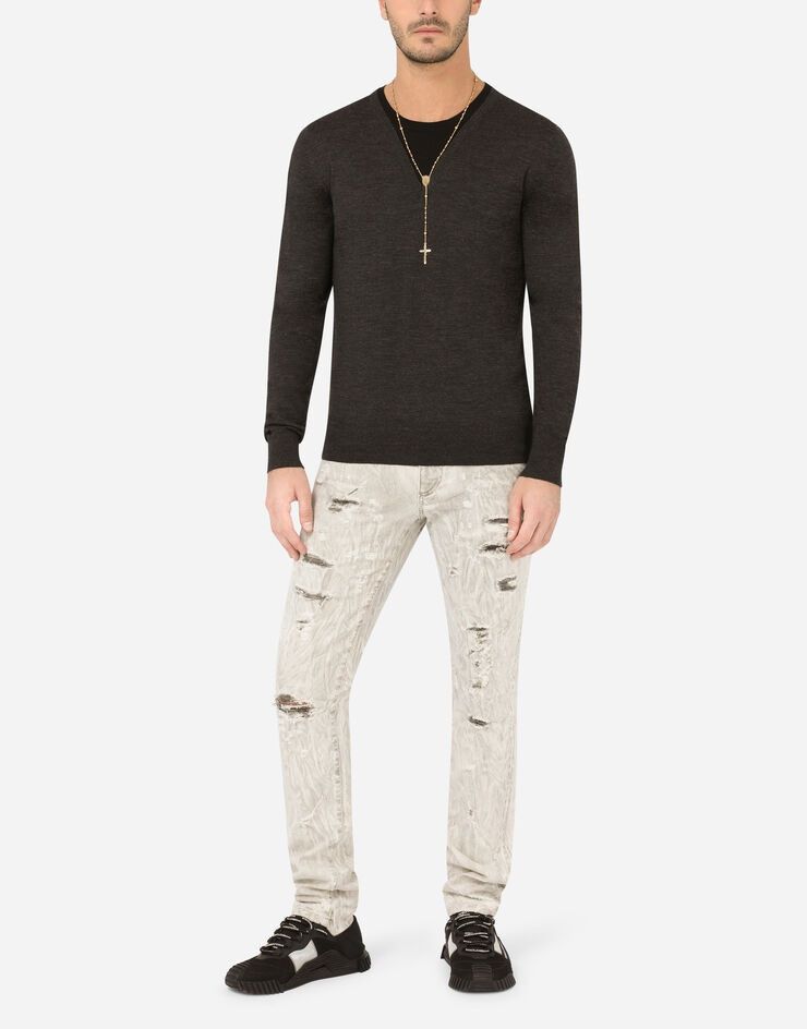 Dolce & Gabbana o1y0125 Logo Jeans in Light Grey Size US 30 / EU 46 - 6 Thumbnail
