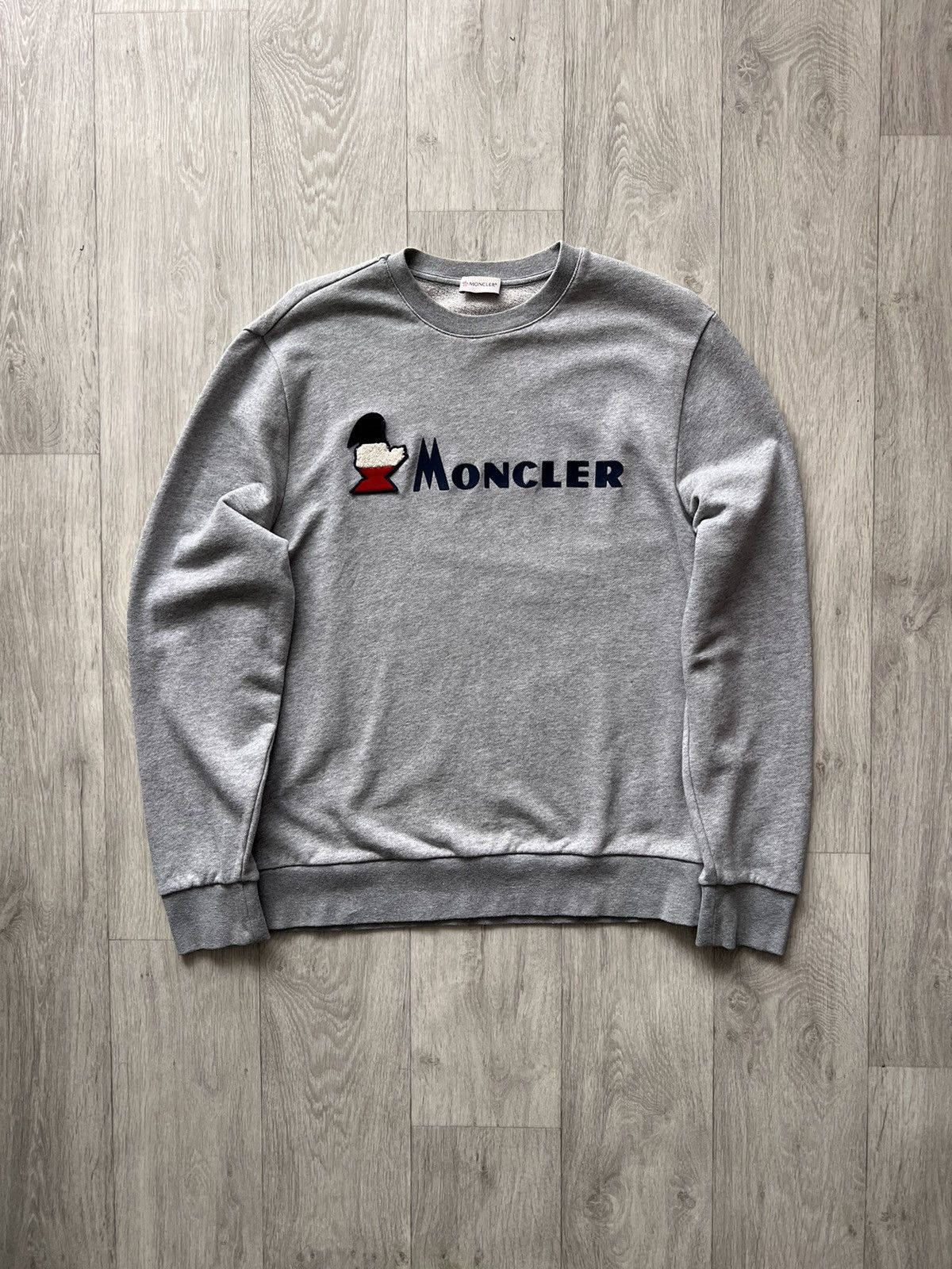 Image of Moncler Sweatshirt Maglia Girocollo Sweater in Grey, Men's (Size XL)