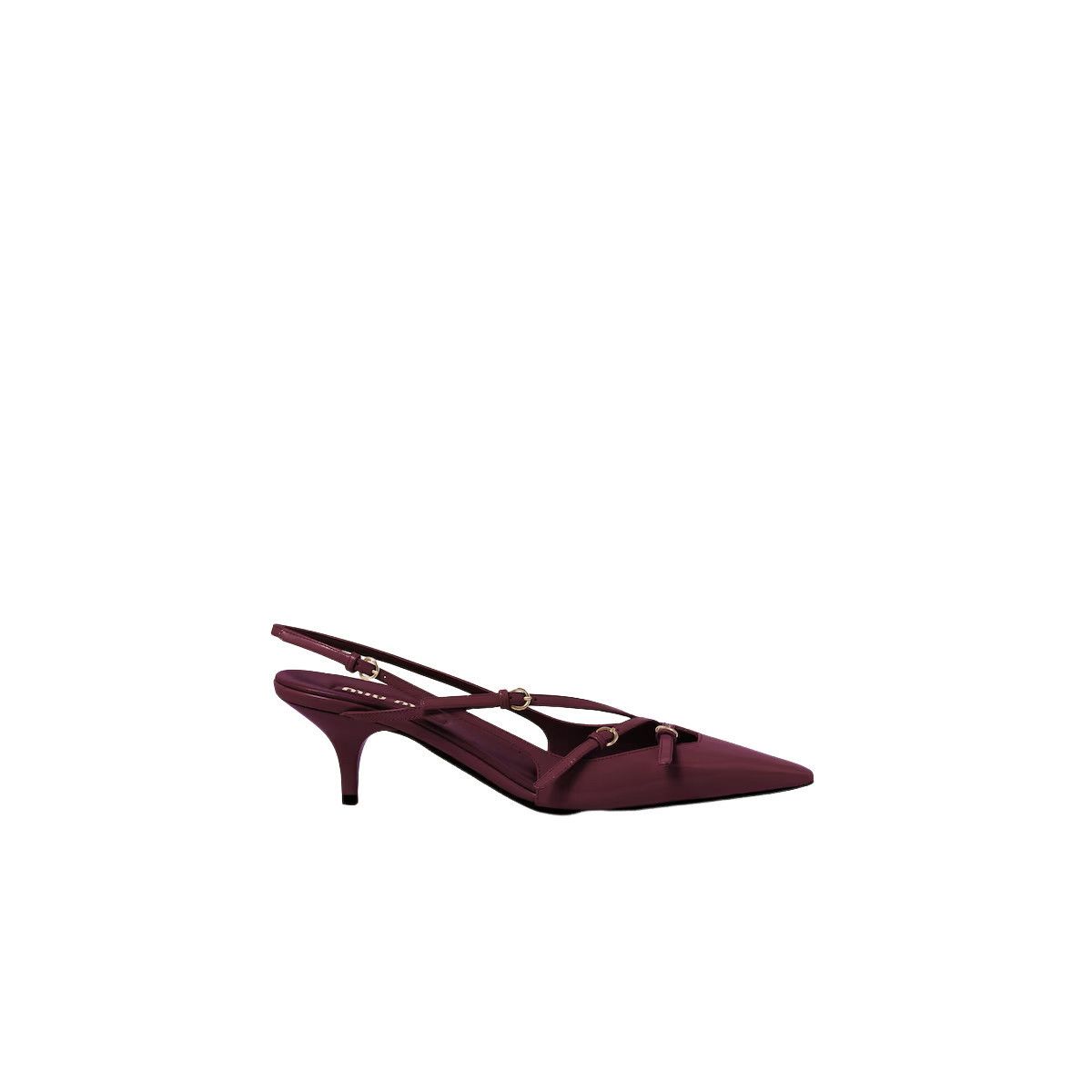 MIU MIU $1290 Crimson Patent Leather Buckles Slingback Pumps