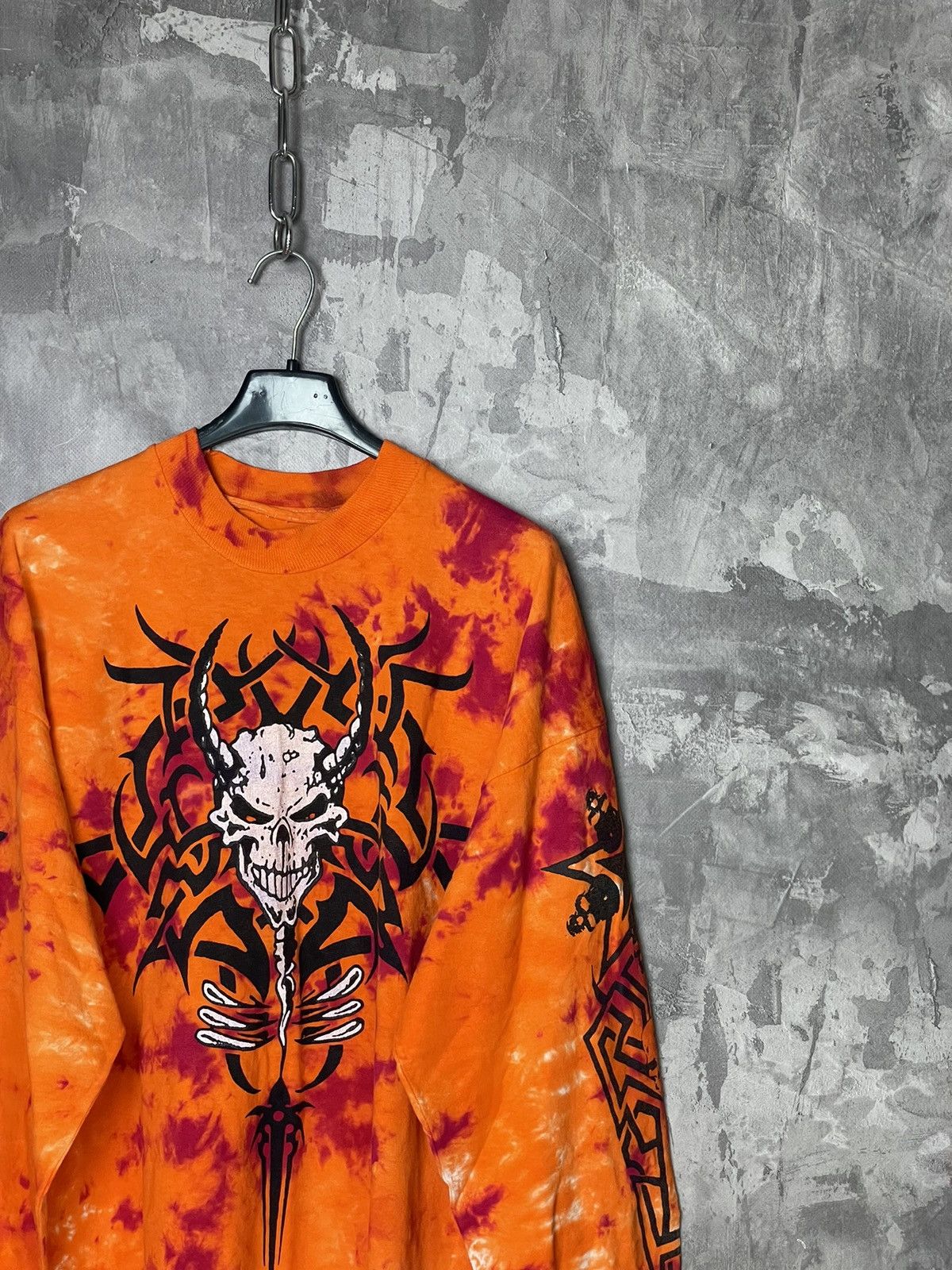Vintage Y2K Crazy skull Printed longsleeve All Over Rare Size US L / EU 52-54 / 3 - 5 Thumbnail