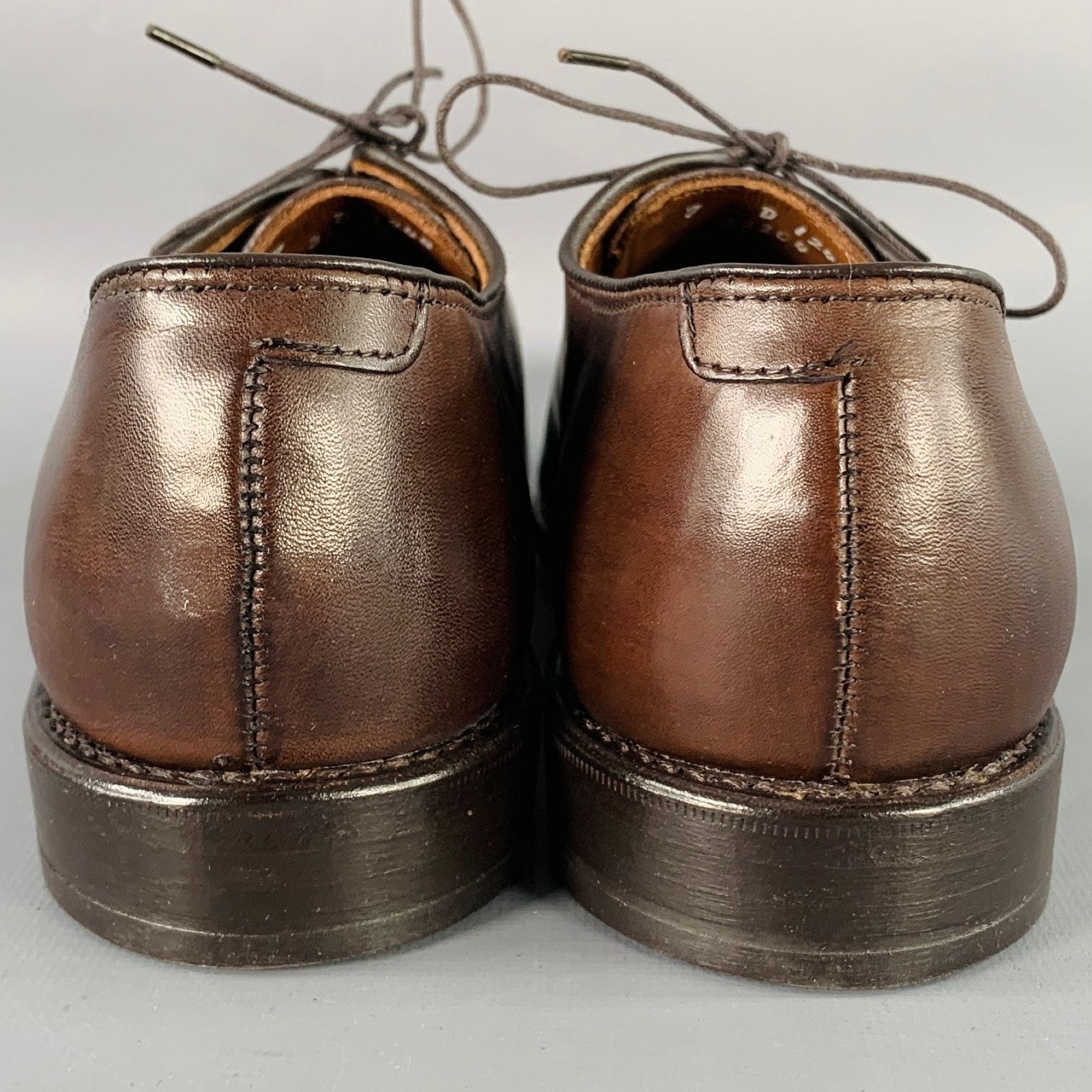 Allen Edmonds 7 Delray Brown Leather Split Toe Derby Lace-Up Shoes Size US 7 / EU 40 - 3 Thumbnail