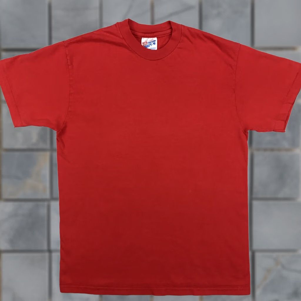 Hanes VINTAGE Hanes Beefy-T T-Shirt MEDIUM Red Men 80s Crew Neck Short Sleeve Cotton Solid 1980s Mens Size US M / EU 48-50 / 2 - 1 Thumbnail