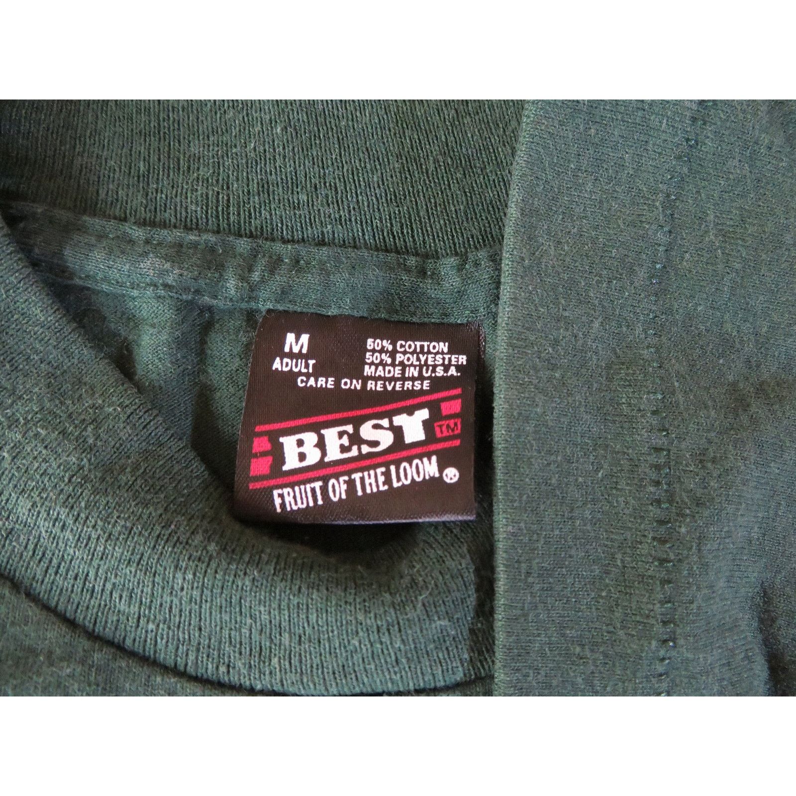 Fruit Of The Loom 90s Marine Corps Engineers T-Shirt Forest Green Sz M Size US M / EU 48-50 / 2 - 3 Thumbnail