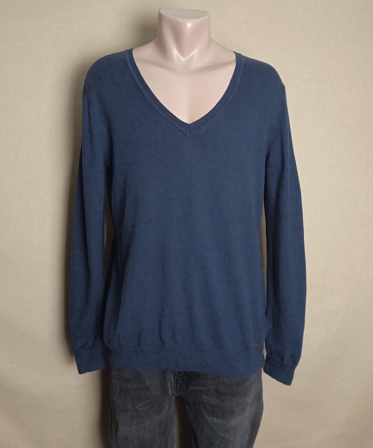 Barbour BARBOUR Blue Cotton Cashmere V Neck Jumper UK 16/ L Size US L / EU 52-54 / 3 - 1 Thumbnail