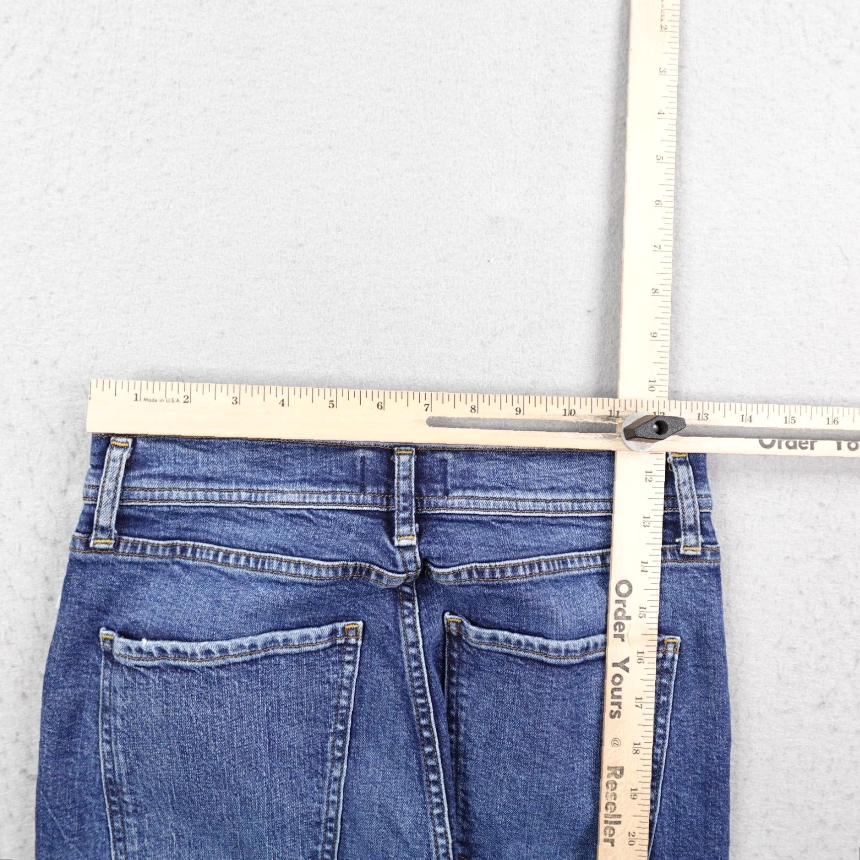 Agolde VINTAGE? No—Wait, item not vintage. AGOLDE Jeans Womens 28 Blue Denim High Rise Straight Crop Distressed Raw Hem Jeans Size 28" / US 6 / IT 42 - 7 Thumbnail