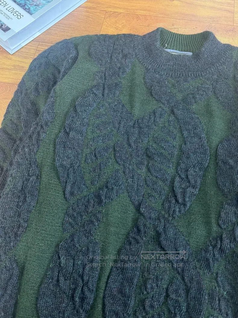 Issey Miyake Issey Miyake size:F Wool Green Color-Block Sweater Size US S / EU 44-46 / 1 - 2 Thumbnail