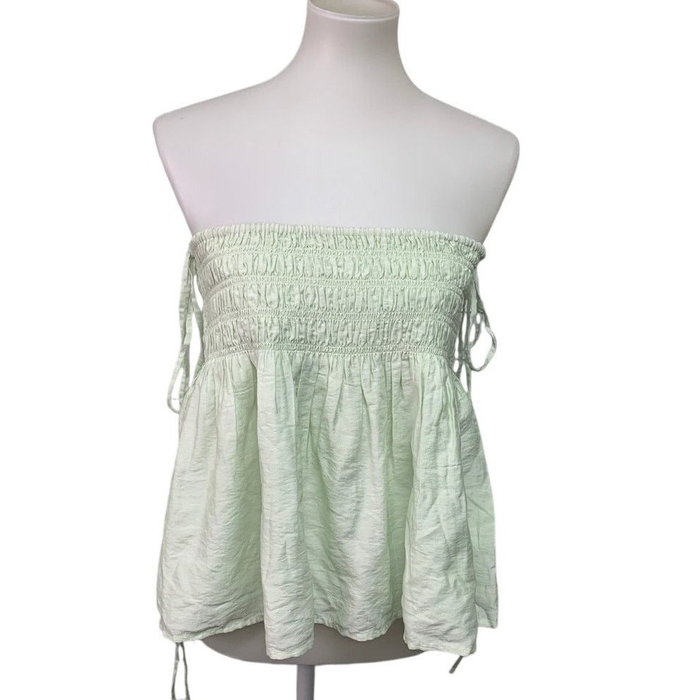 American Eagle Outfitters New American Eagle Womens Med Green Adjustable Smocked Top Size M / US 6-8 / IT 42-44 - 2 Thumbnail