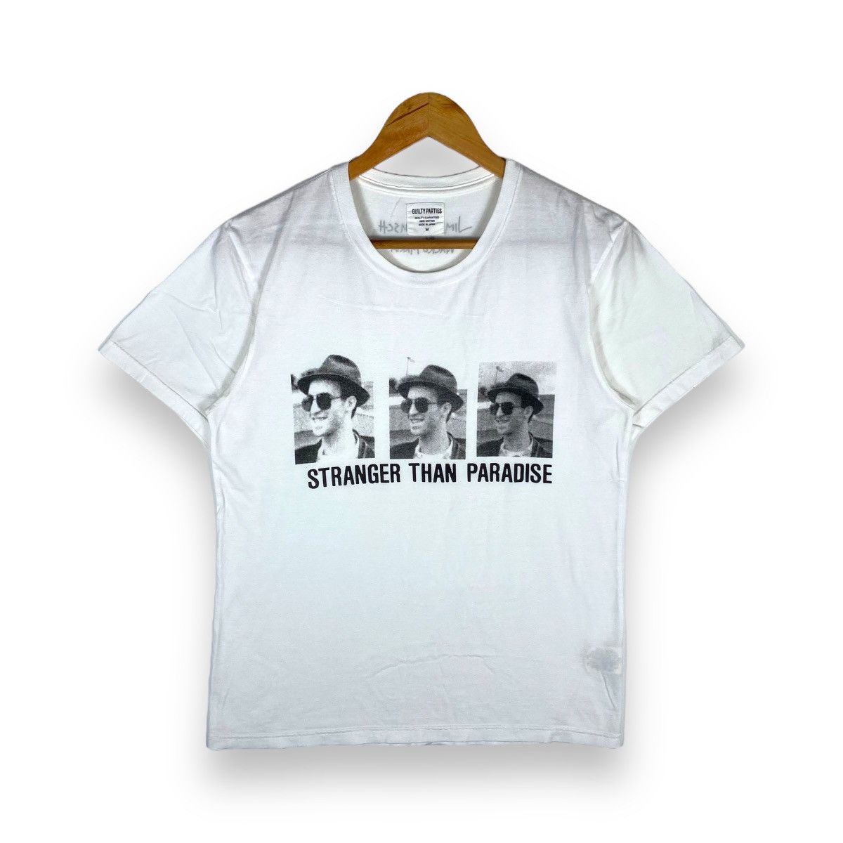 image of Guilty Parties Stranger Than Paradise Jim Jarmusch Tee in White, Men's (Size Medium)