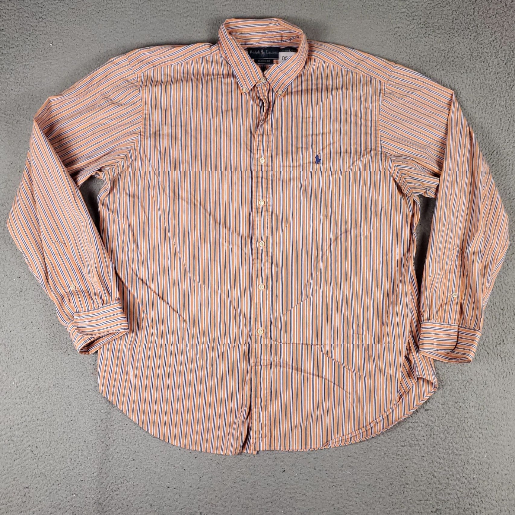Ralph Lauren Ralph Lauren Shirt Mens 2XL Orange Striped Button-Up Long Sleeve Casual Dress Shirt Orange Polo Logo 2XL Mens Size US XXL / EU 58 / 5 - 3 Thumbnail