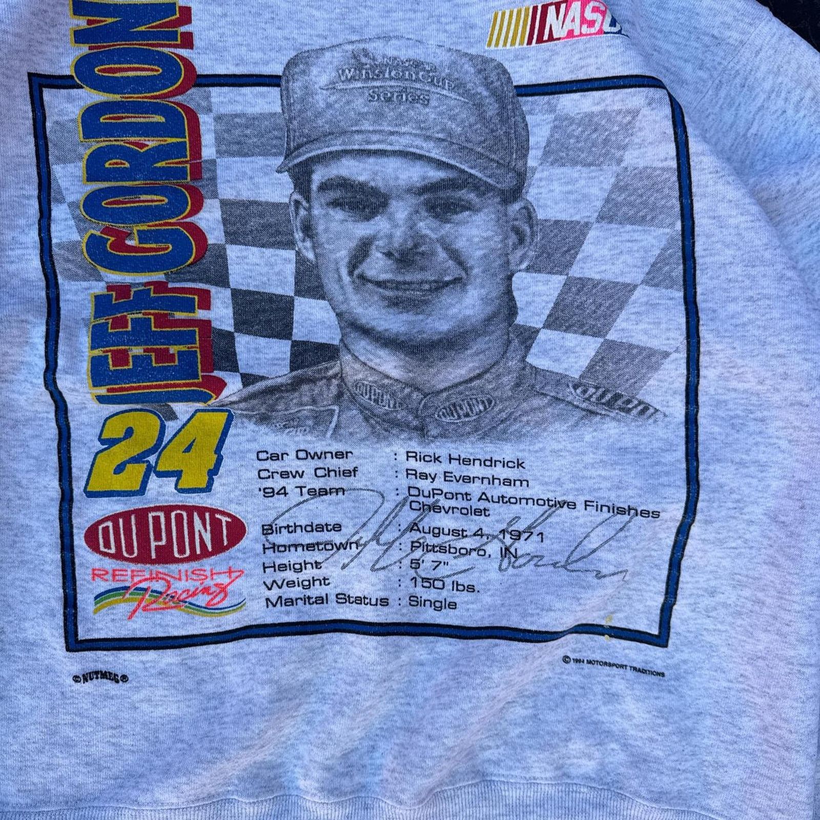 NASCAR Vintage 1994 NASCAR Nutmeg Jeff Gordon Crewneck – Size Large Size US L / EU 52-54 / 3 - 3 Thumbnail