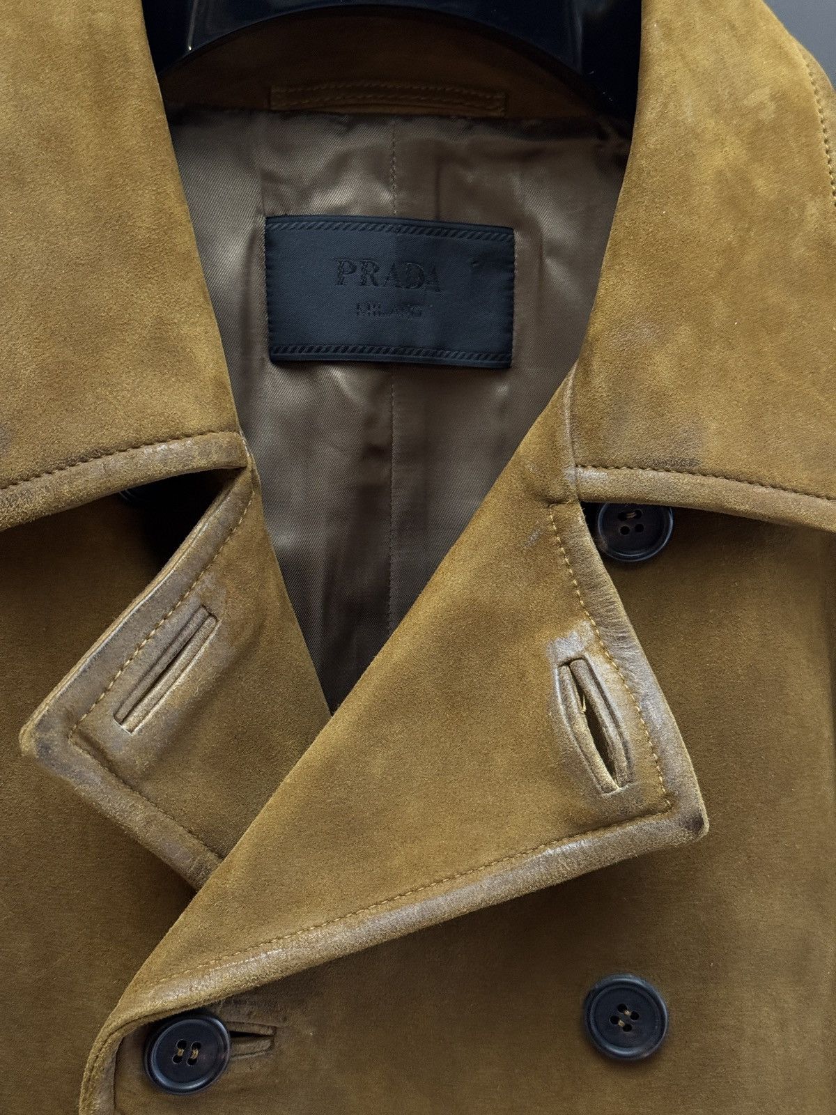 Prada Prada Men’s Brown Suede Double Breasted Jacket size IT 52 Size US L / EU 52-54 / 3 - 11 Thumbnail