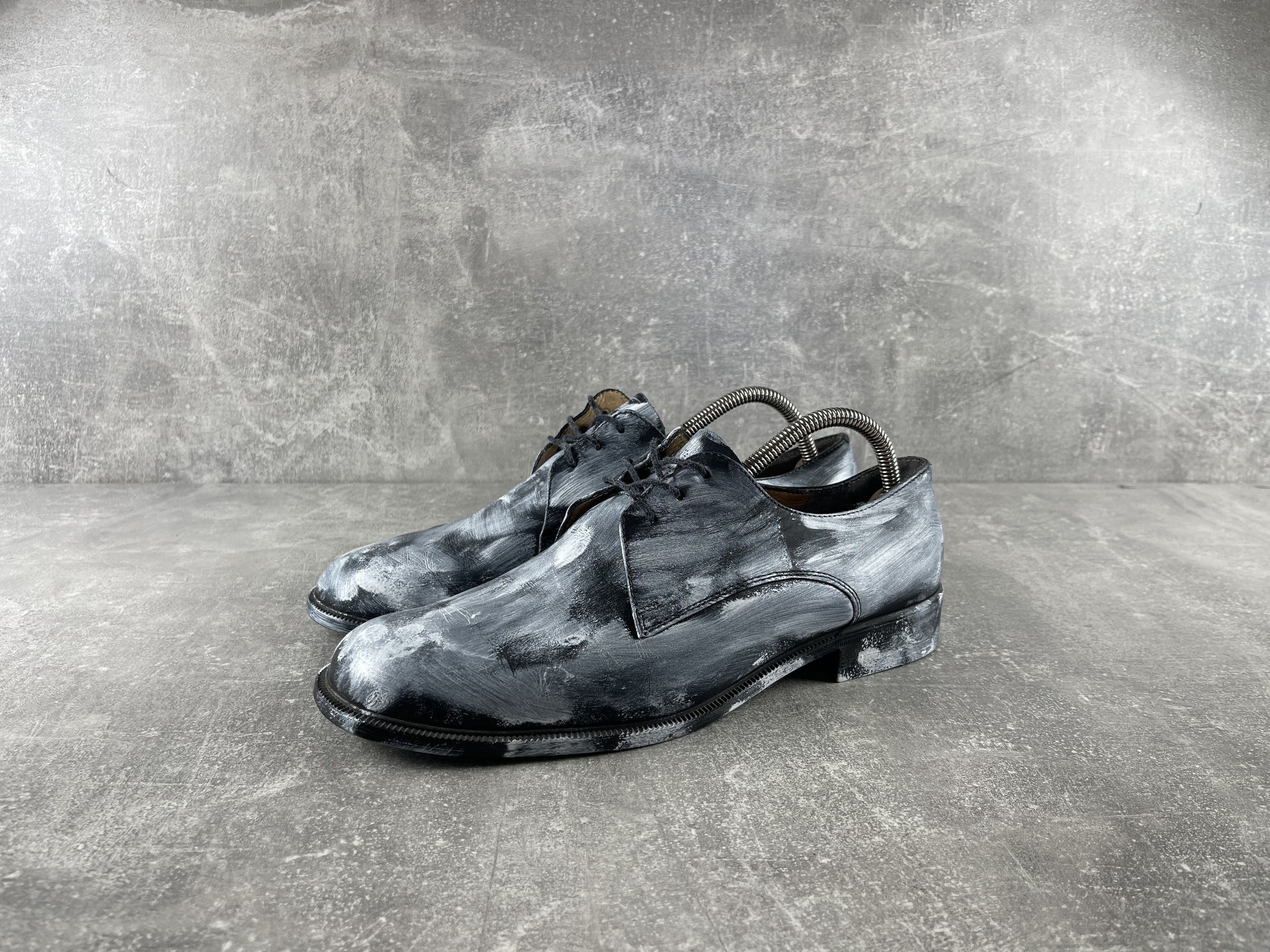 20471120 Avant garde y2k painted maison margiela style leather boots Size US 10 / EU 43 - 1 Thumbnail