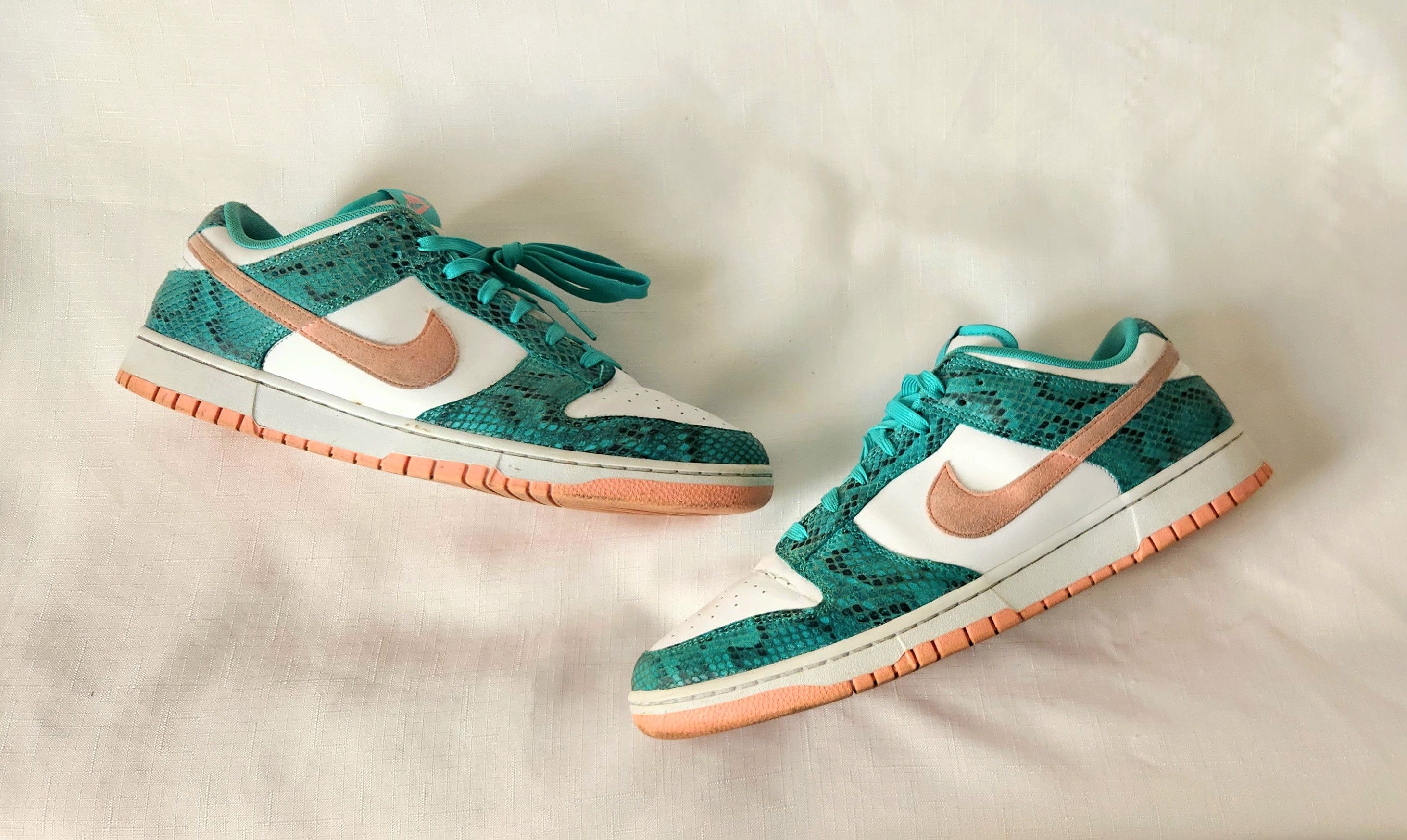 Nike Nike Dunk Low Snakeskin Washed Teal Bleached Coral size 13 Size US 13 / EU 46 - 2 Thumbnail