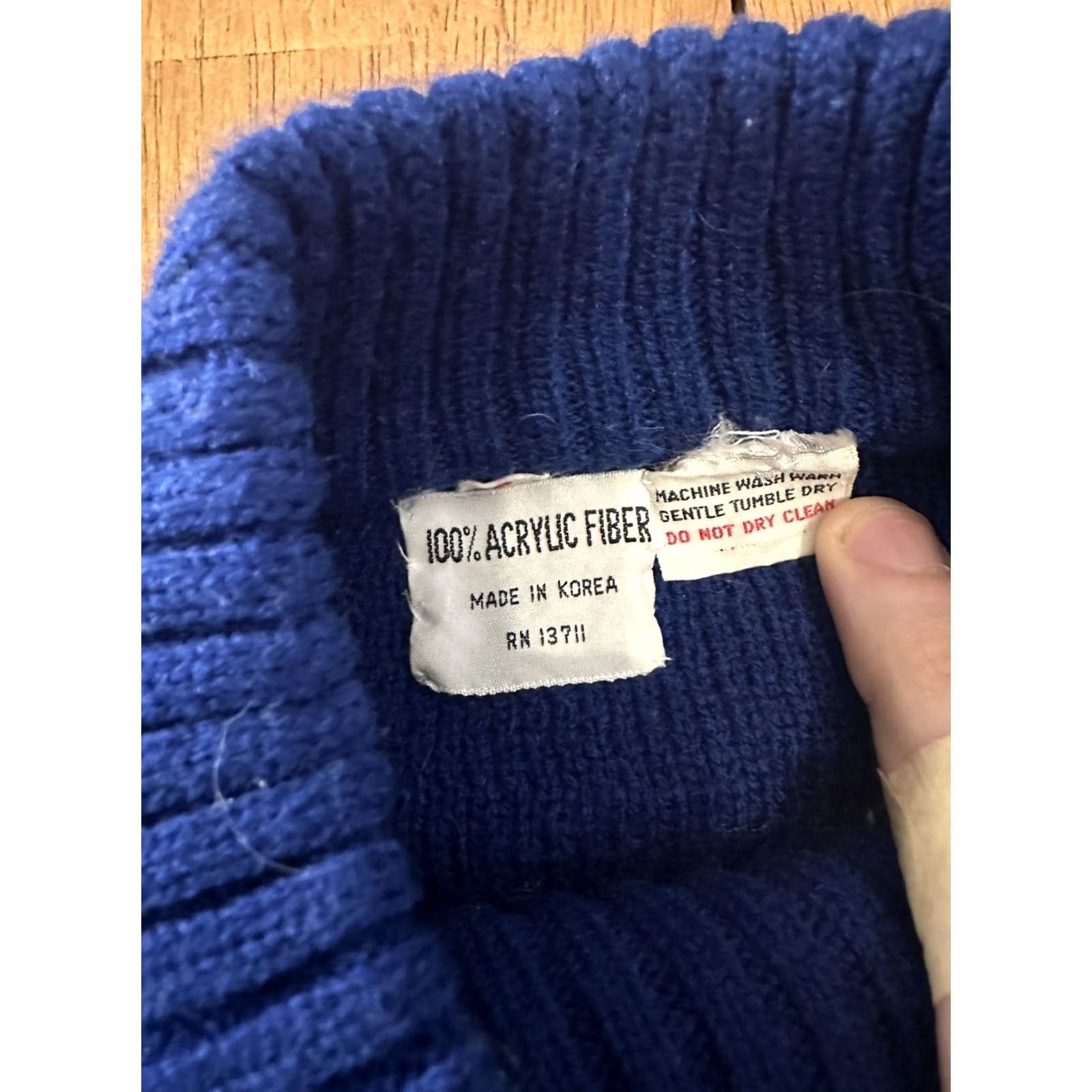 Vintage VINTAGE Sweater Knit Design Acrylic Fiber 80s 90s Small Grandma Blue Size S / US 4 / IT 40 - 2 Thumbnail