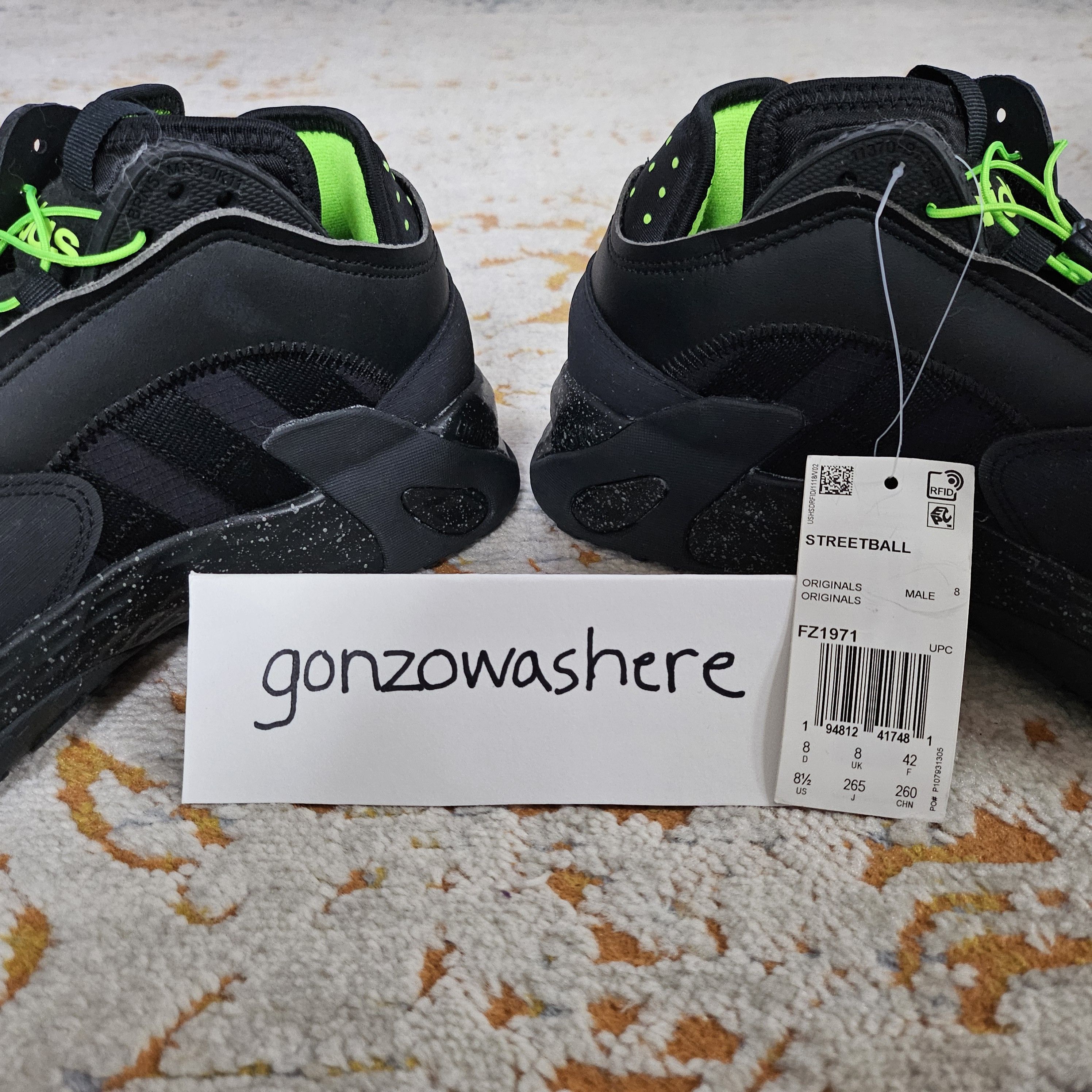 Adidas Streetball "Black Solar Green" Size US 8.5 / EU 41-42 - 8 Thumbnail
