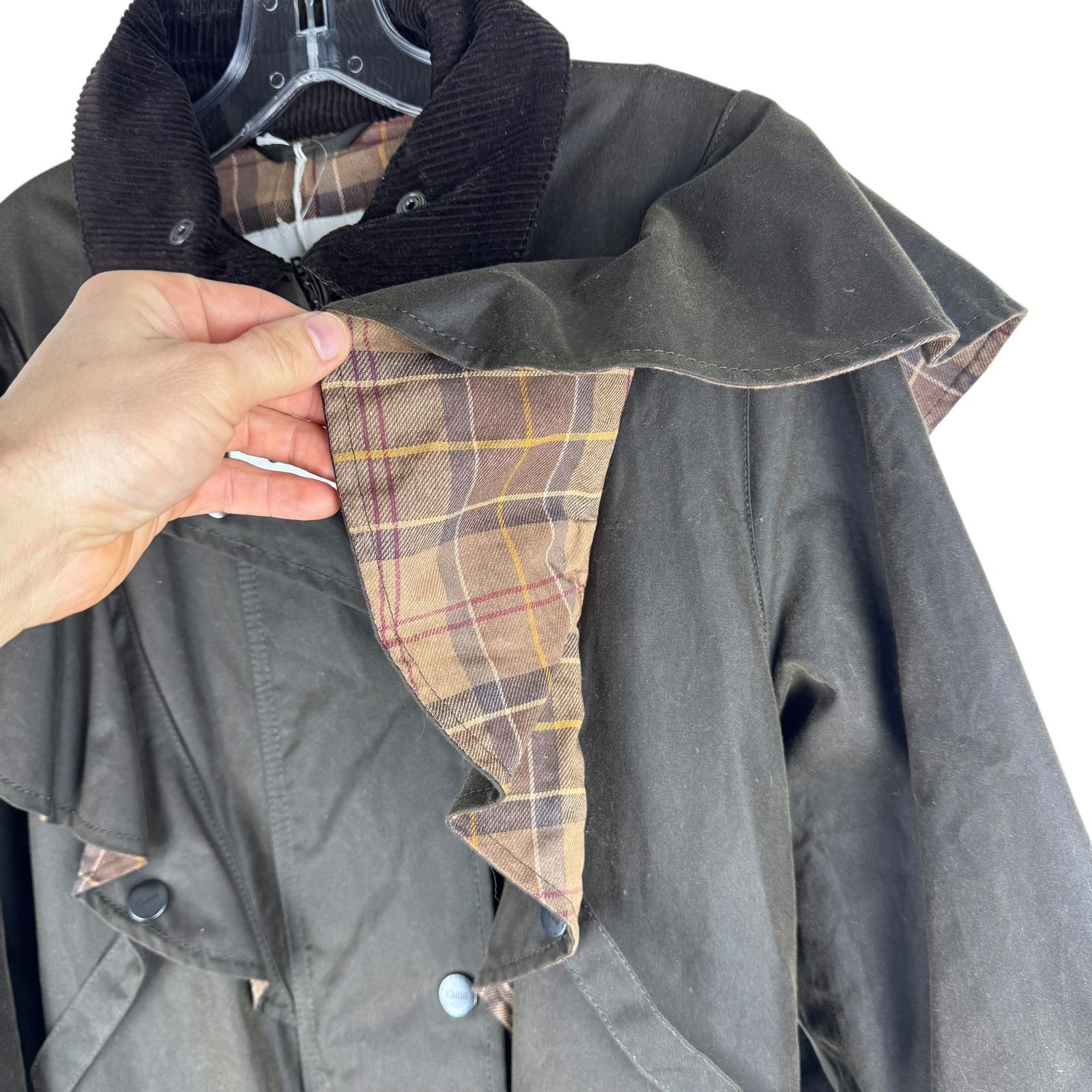 Chloe NEW Chloe X Barbour Dany Waxed Long Trench Coat Ruffles 12 Size XL / US 12-14 / IT 48-50 - 5 Thumbnail