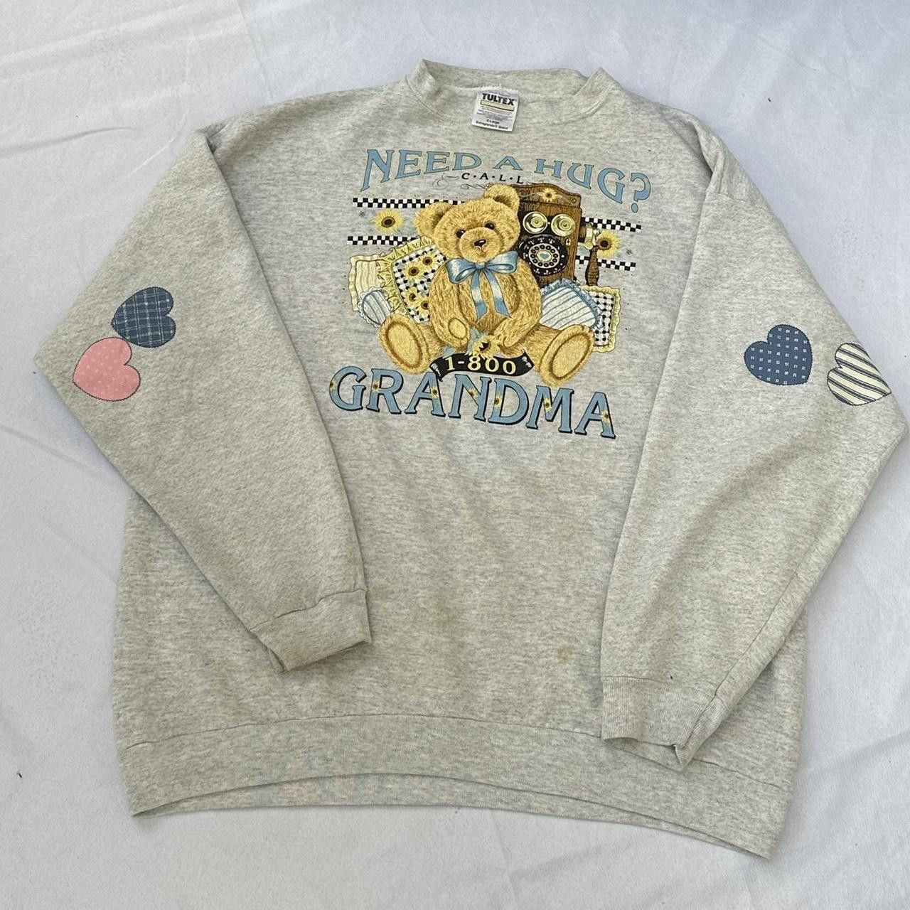 Tultex 90s Grandma Teddy Bear Crewneck Sweatshirt Granny Retro Cute Size US XL / EU 56 / 4 - 2 Thumbnail