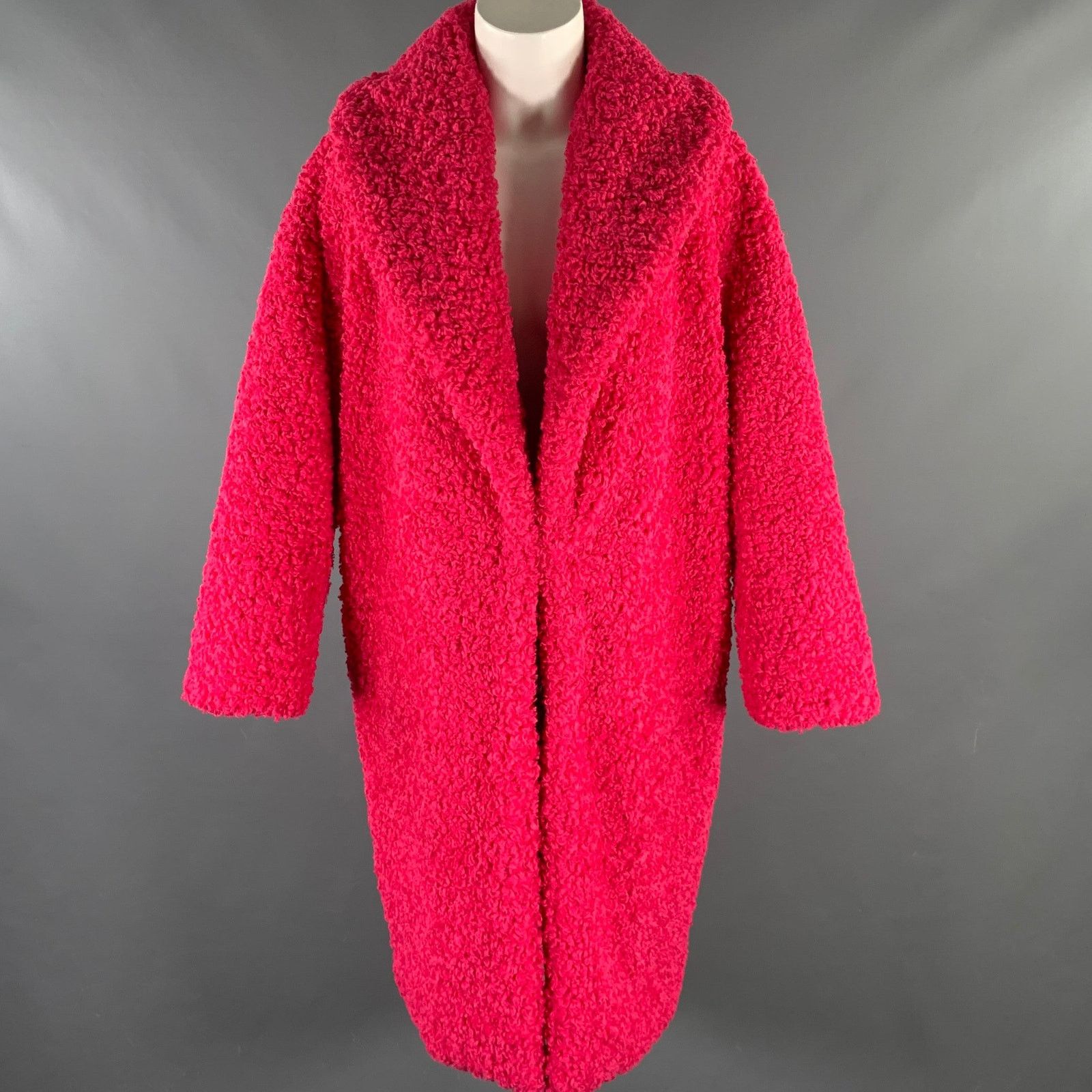 Alice + Olivia ALICE + OLIVIA Pink Faux Fur Shawl Lapel Coat S Size S / US 4 / IT 40 - 1 Thumbnail