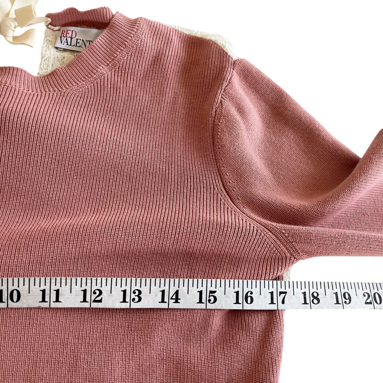 RED Valentino Red Valentino Mauve Rose Lace Tie Back Long Sleeve Top Size S / US 4 / IT 40 - 5 Thumbnail
