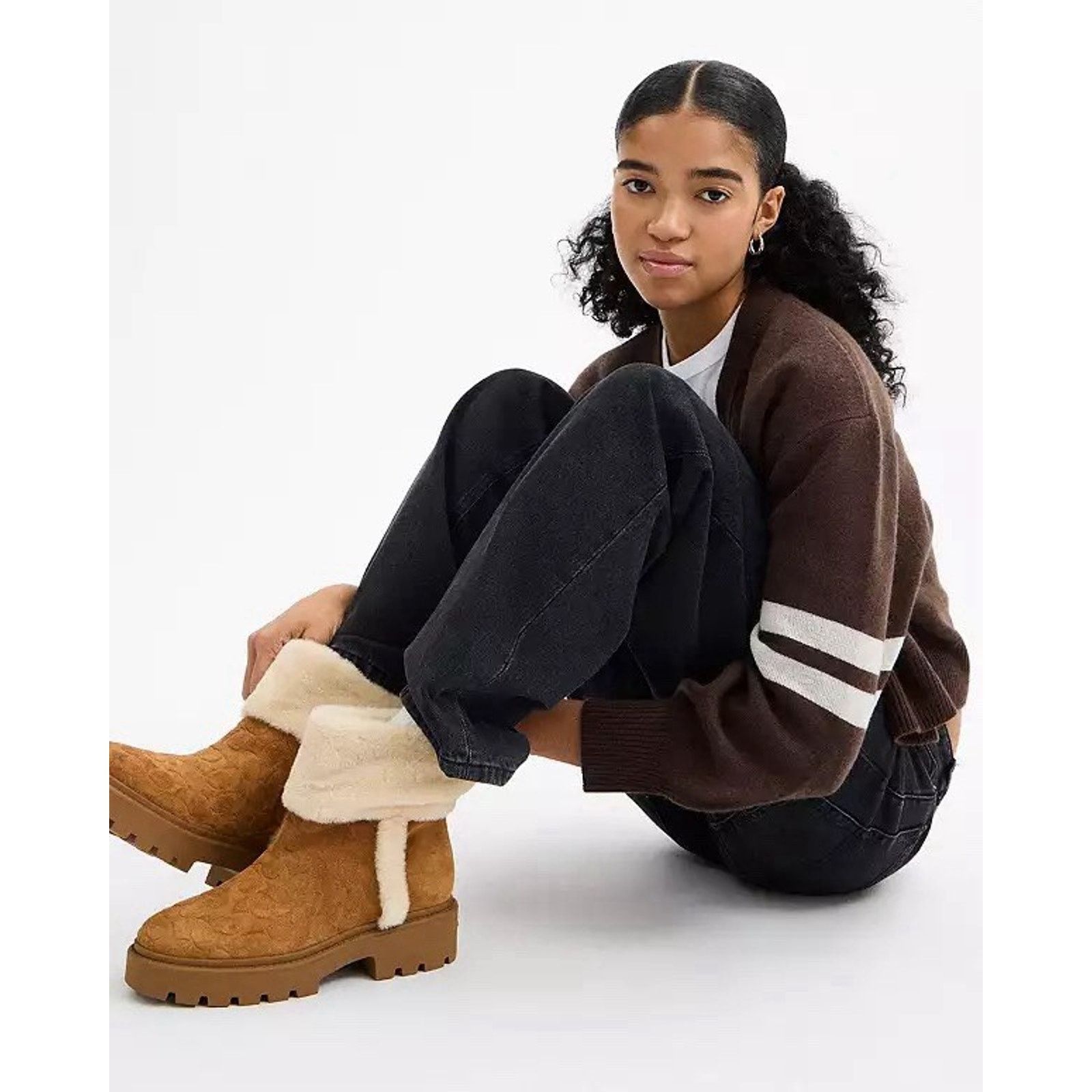 Coach NWT Coach Women's Chunky Sherpa Bootie Suede Tobacco US 8 Size US 8 / IT 38 - 12 Thumbnail