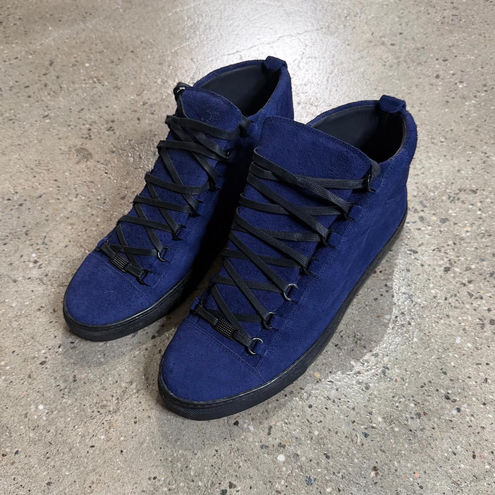 Balenciaga Balenciaga Suede Arena Sneakers (Blue) Size US 12 / EU 45 - 6 Thumbnail