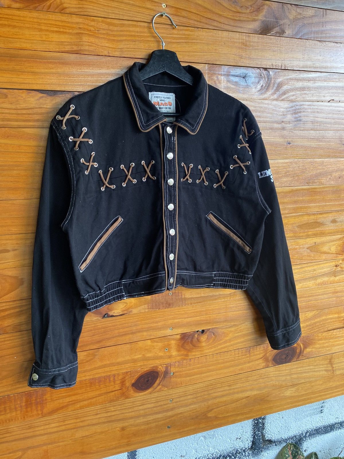 Vintage MAG9 Freely Flying Vintage Black Cropped Lace-Up Detailing Size S / US 4 / IT 40 - 5 Thumbnail