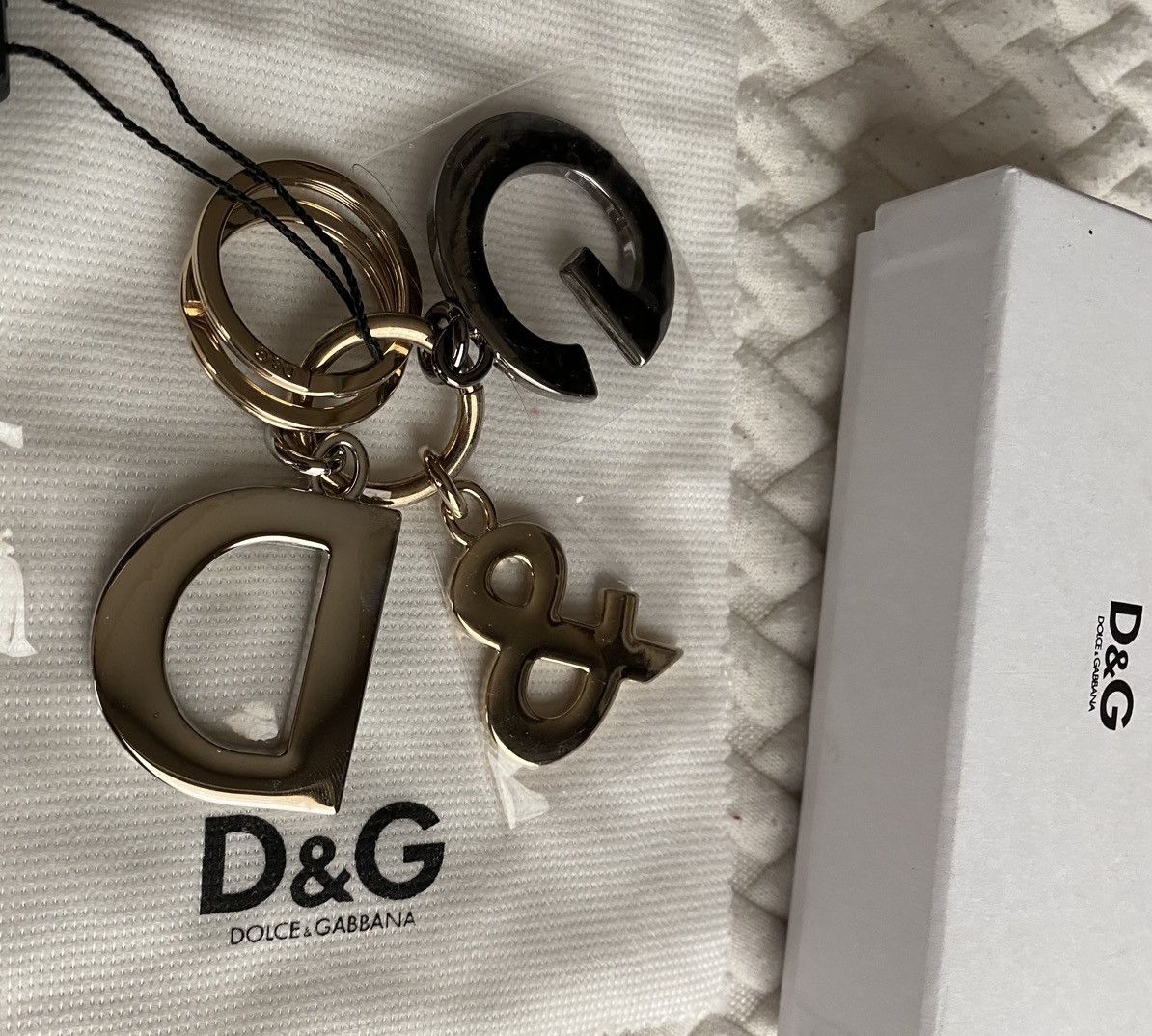 Dolce & Gabbana Dolce & Gabbana 🇮🇹 Metal/Brown Calf Palladium Charm Key Chain Size ONE SIZE - 8 Thumbnail
