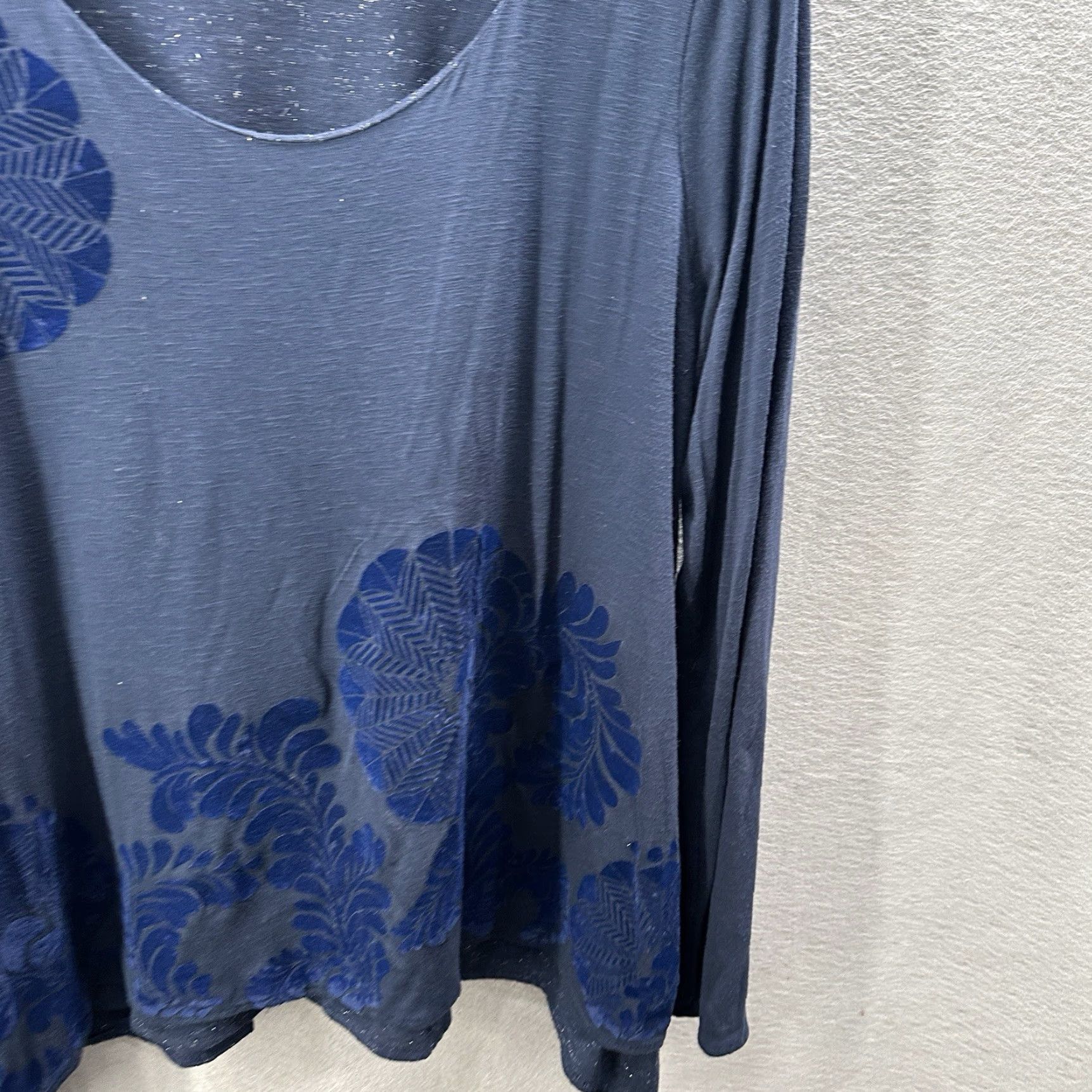 Desigual VINTAGE Desigual Tunic Top Women L Blue Floral Knit Long Sleeve Round Neck Pullover 90s Concert Preppy Artwear Womens Size L / US 10 / IT 46 - 3 Thumbnail