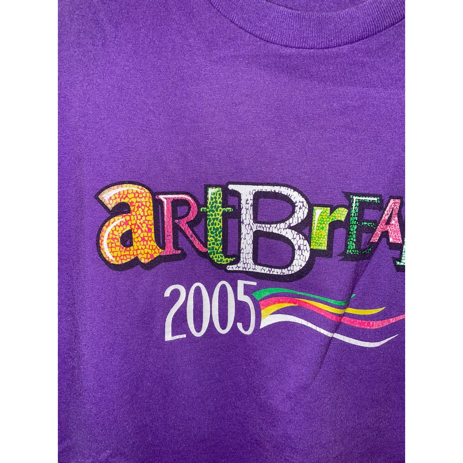 Fruit Of The Loom Vintage Artbreak Shirt Art Break Purple Tee Y2K 2005 Large Size US L / EU 52-54 / 3 - 2 Thumbnail