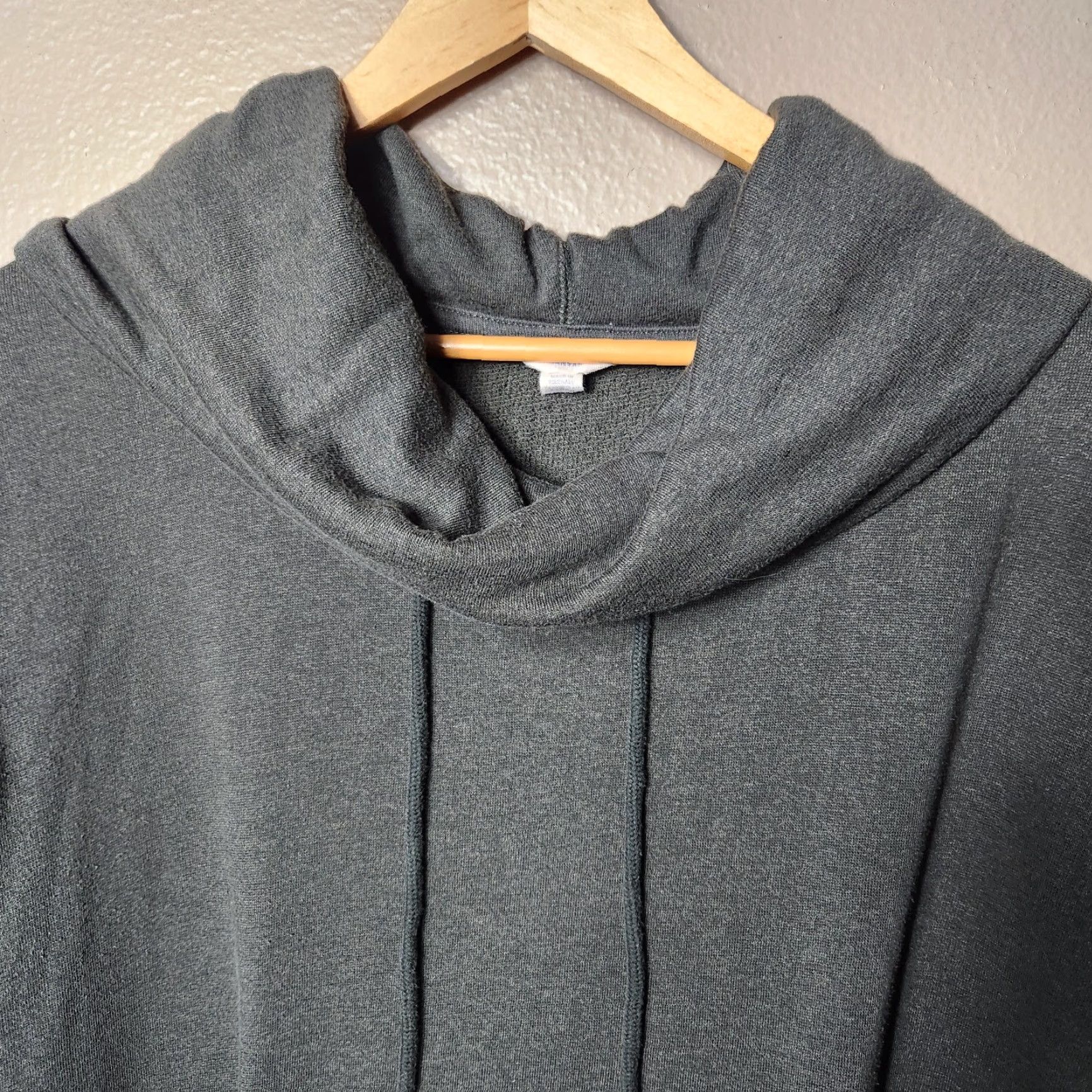 Lands' End VINTAGE Lands' End Canvas Womens Olive French Terry Cowlneck Hoodie Pullover-Size M Size M / US 6-8 / IT 42-44 - 2 Thumbnail