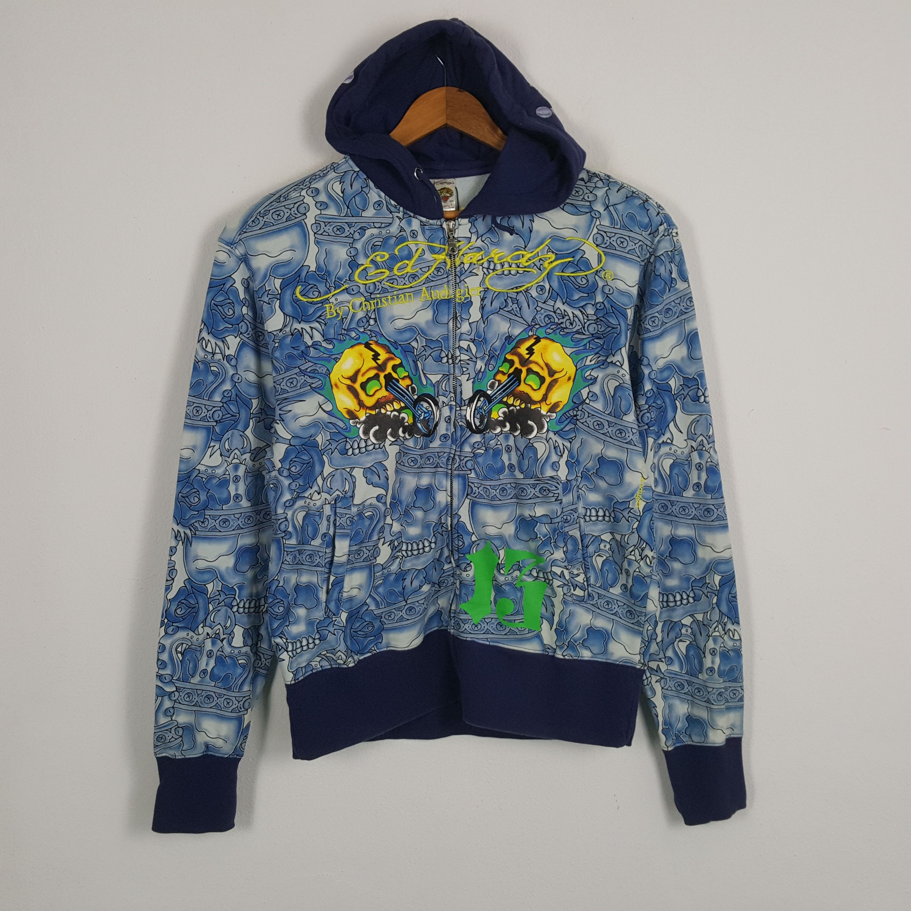 Christian Audigier × Ed Hardy × Vintage Vintage ED HARDY by CHRISTIAN AUDIGIER Designer Hoodies Size US L / EU 52-54 / 3 - 3 Thumbnail