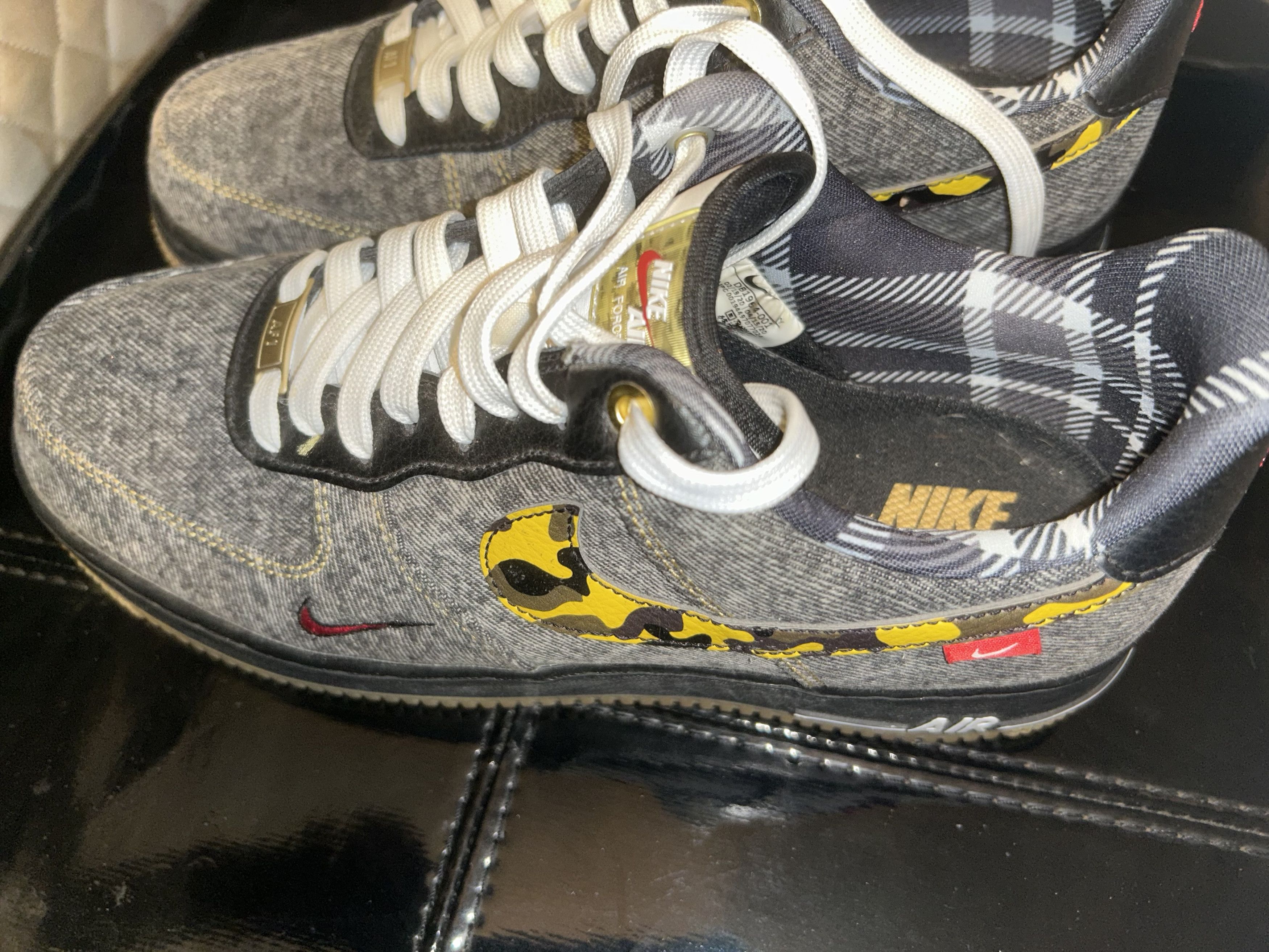Nike Low 1 Air Force camo remix black Size US 8.5 / EU 41-42 - 4 Thumbnail