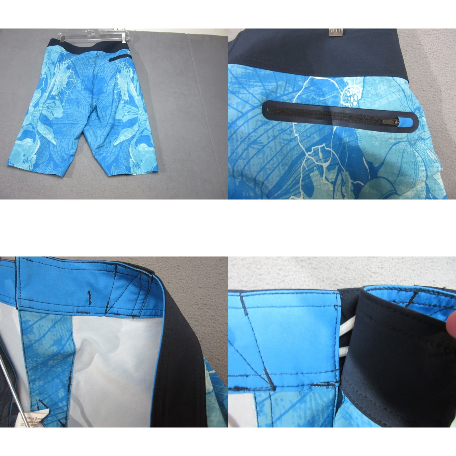 Oakley Oakley Shorts Men 2XL Blue Chanel Flower Surf Board Swim Trunks Water Sport Size US 39 - 10 Thumbnail
