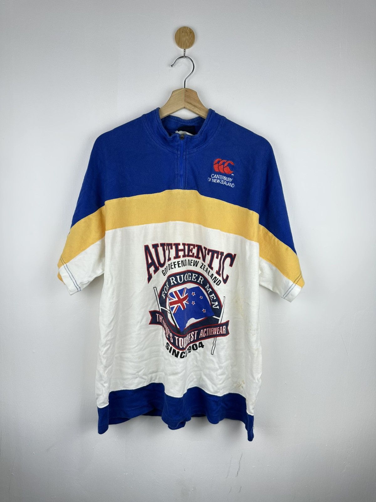 Canterbury of New Zealand × Vintage Vintage 90s Canterbury Of New Zealand Rugby Tee Size US L / EU 52-54 / 3 - 1 Thumbnail
