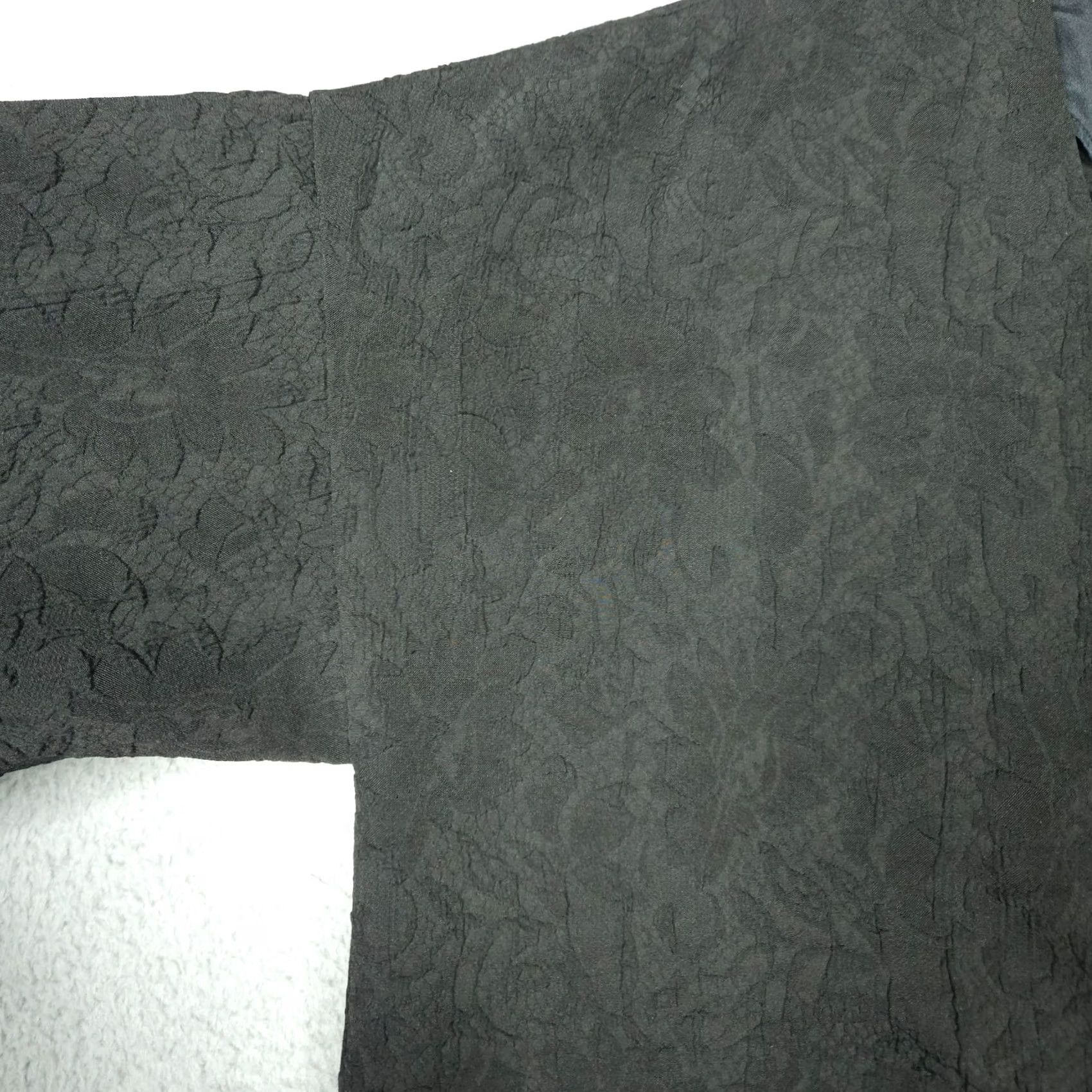 Tibi TIBI Black Floral Printed Open Front Lightweight Jacket Sz S Women's Cotton Blend Short Sleeve 3/4 Sleeve Casual Front Button Lightweight Size S / US 4 / IT 40 - 7 Thumbnail