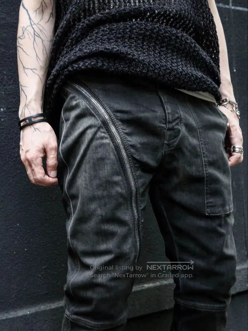 Rick Owens Rick Owens Black Curved Zip Jeans. Size US 26 / EU 42 - 7 Thumbnail