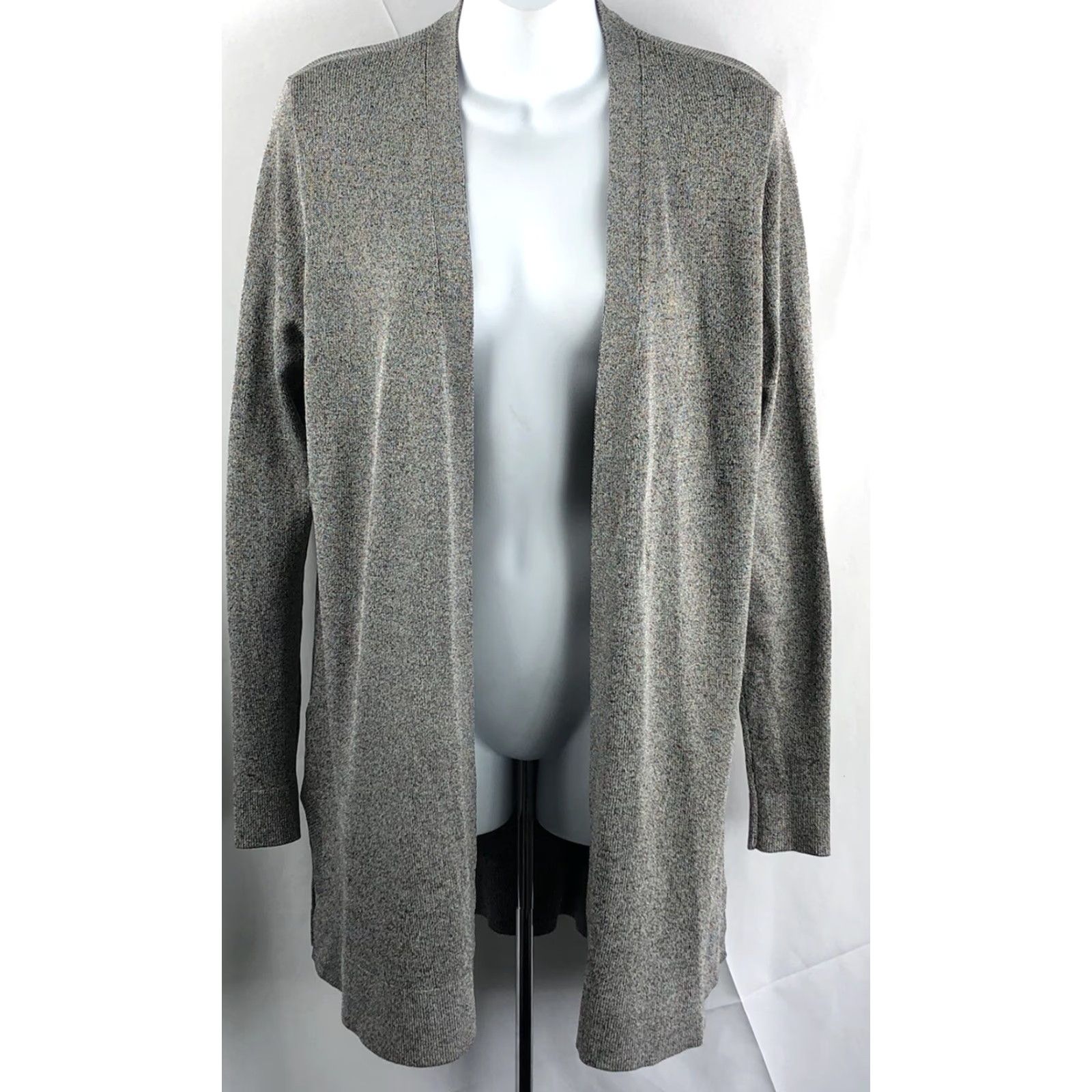 Ann Taylor NWT Ann Taylor Cardigan Duster Sweater Gray Open Front Long Sleeve S Womens Modern Workwear Casual Knit Open Slits 67% Viscose 32% Nylon 1% Spandex Size S / US 4 / IT 40 - 5 Thumbnail
