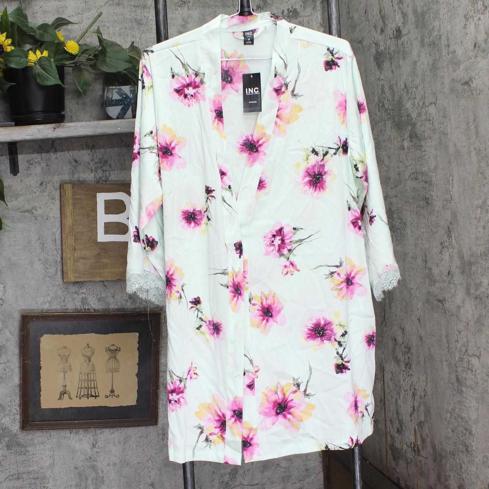 Other New Inc International Concepts Satin Robe Blooms Green Xs Size ONE SIZE - 1 Thumbnail