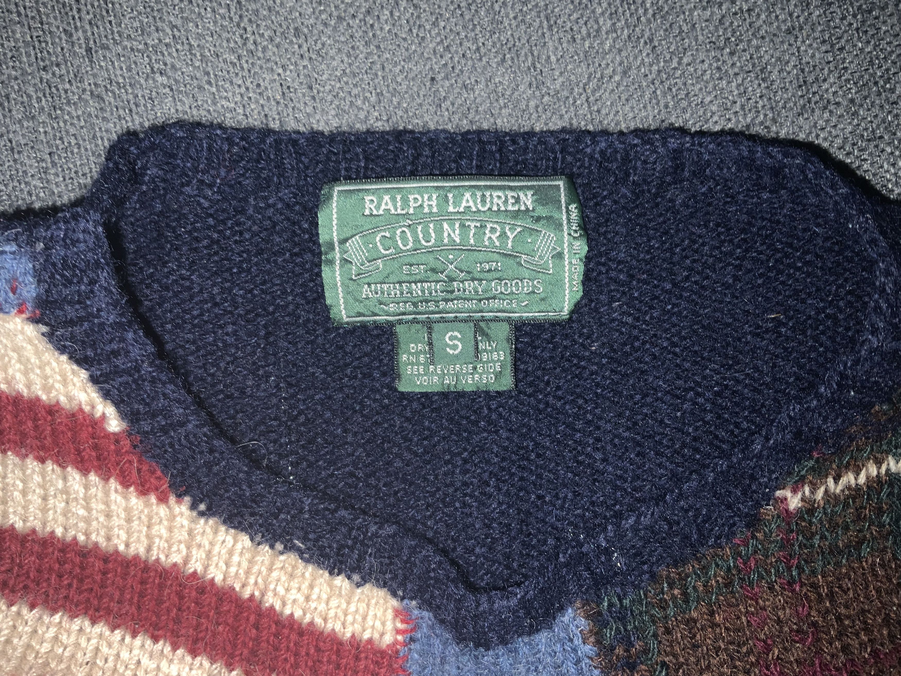 Polo country sweater patchwork
