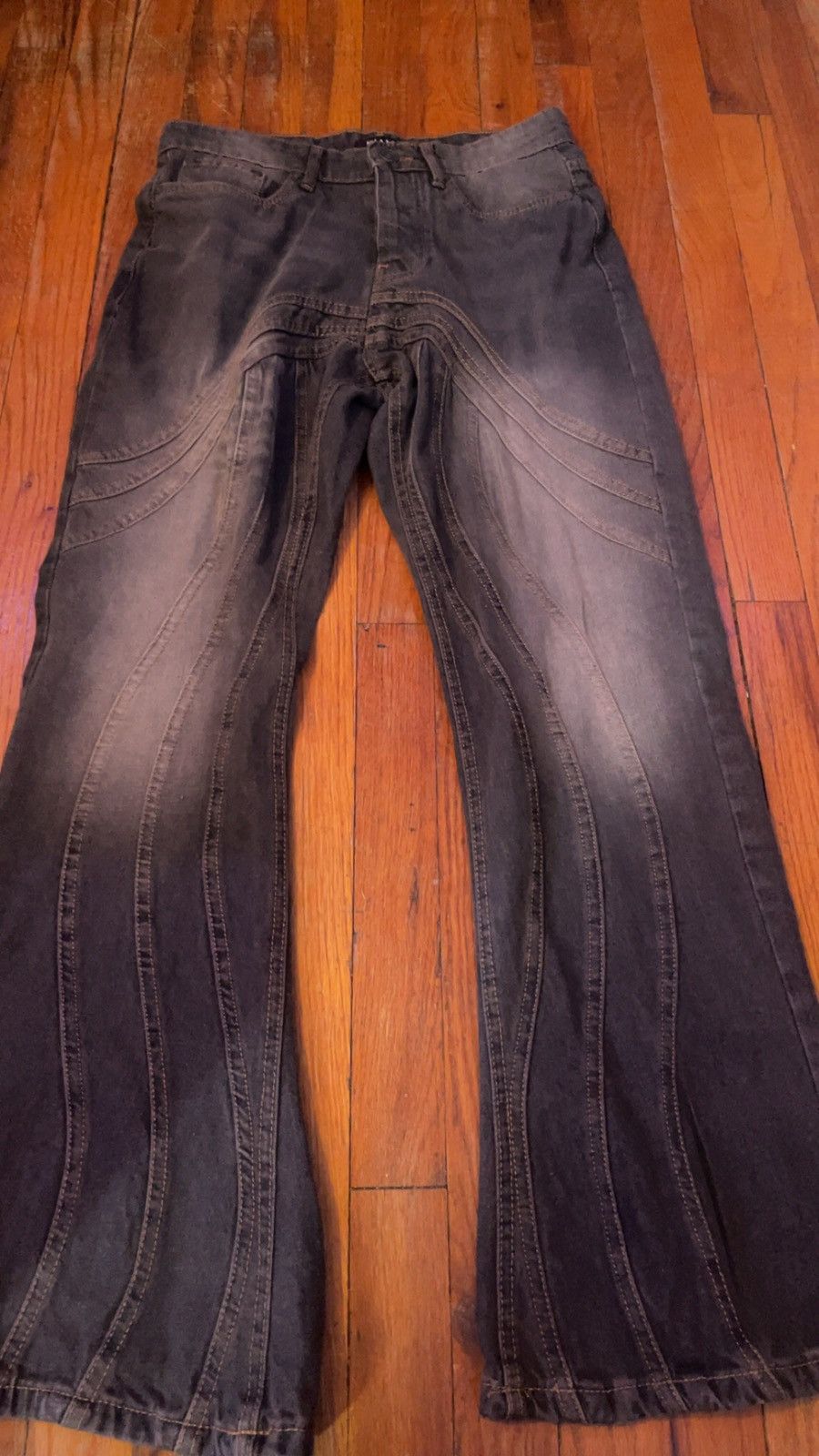 Jean RELAXED RIGID FLARE TINTED PANELED JEANS Size US 30 / EU 46 - 1 Thumbnail